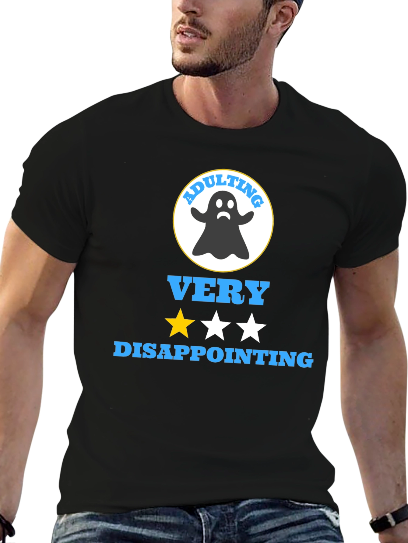 Black Adulting Disappointing Graphic T-Shirt view 6
