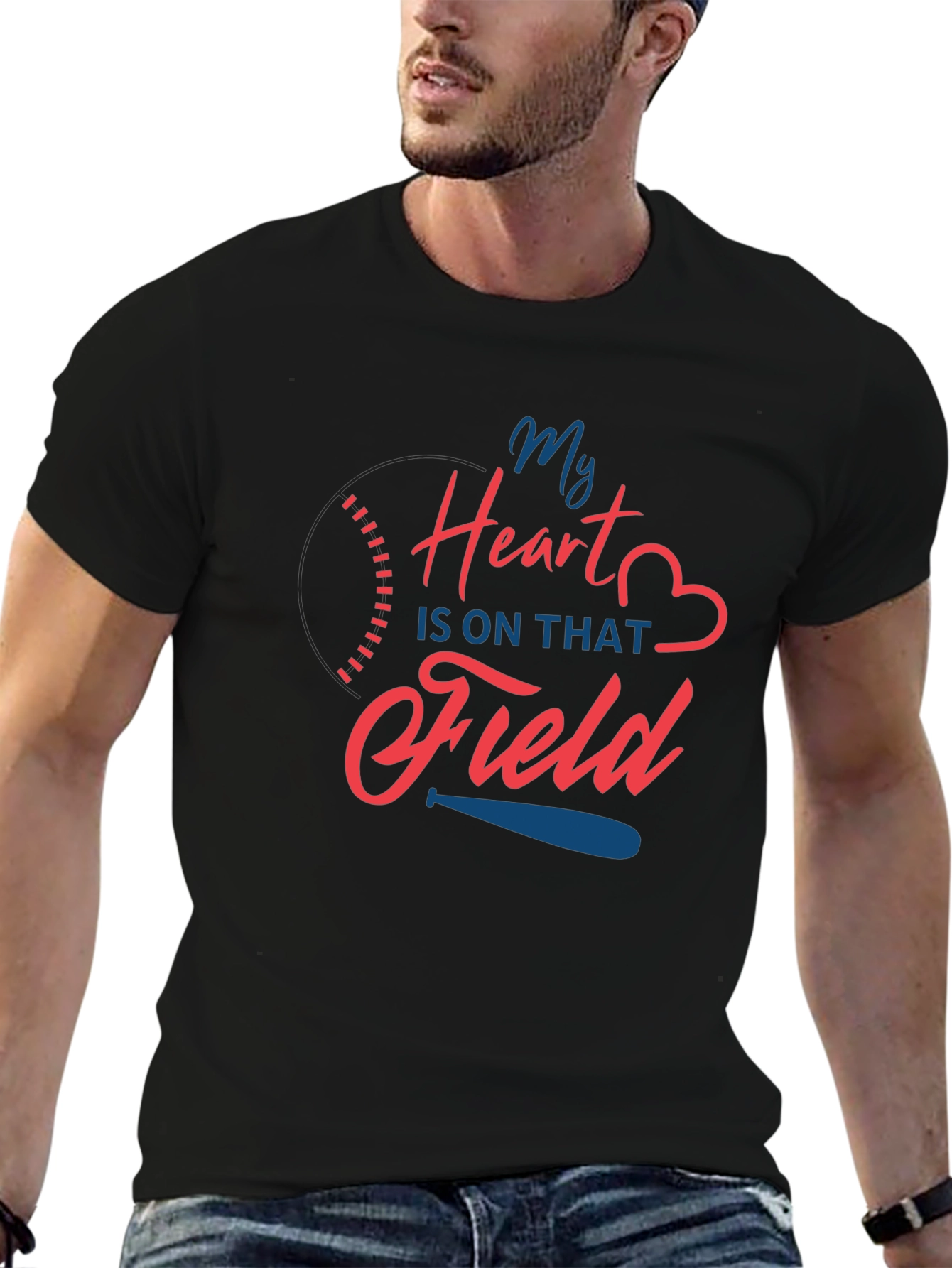My Heart Is On That Field Baseball T-Shirt - 6