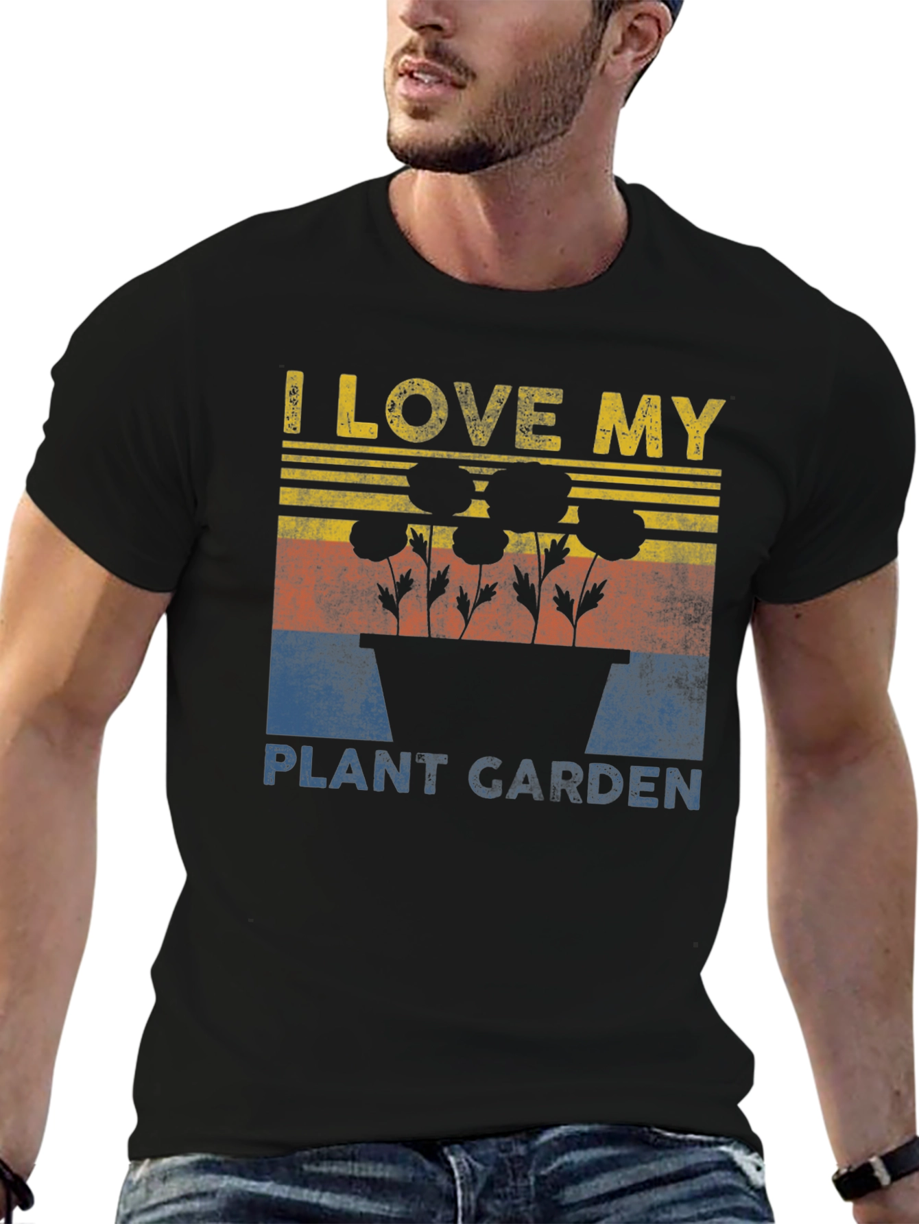 Black I Love My Plant Garden T-Shirt view 6