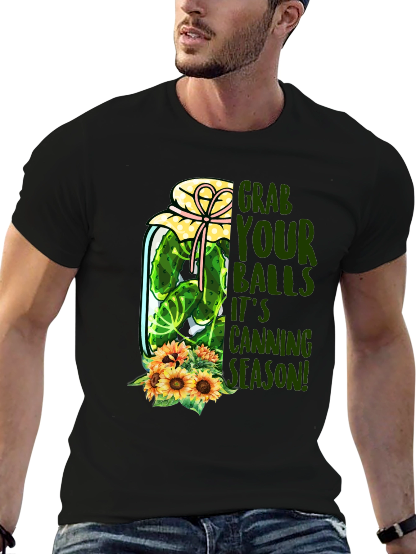 Black Grab Your Balls Canning Season Novelty T-Shirt view 6