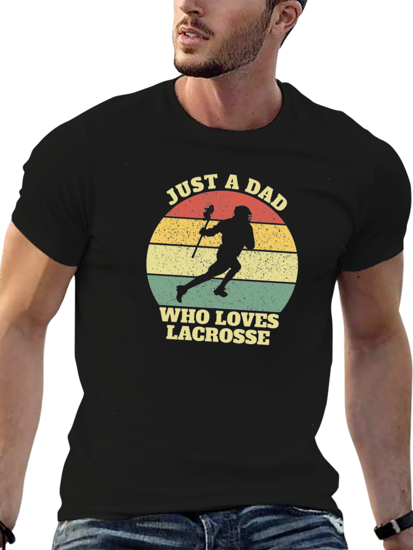 Black Lacrosse Dad Graphic Tee view 6