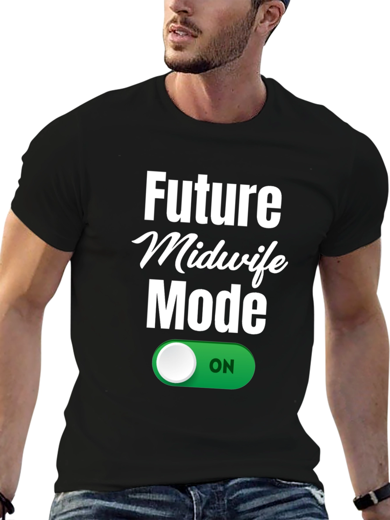 Black Future Midwife Mode On T-Shirt view 6