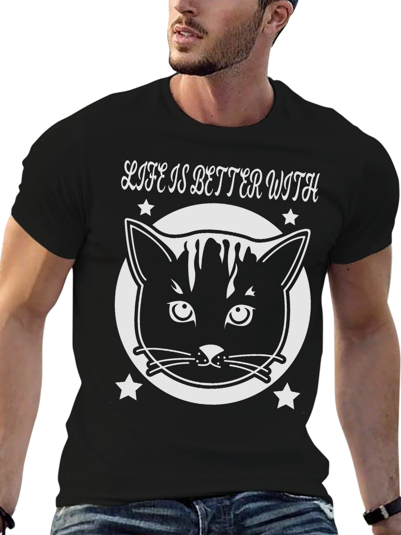 Black Life is Better With Cats T-Shirt view 6