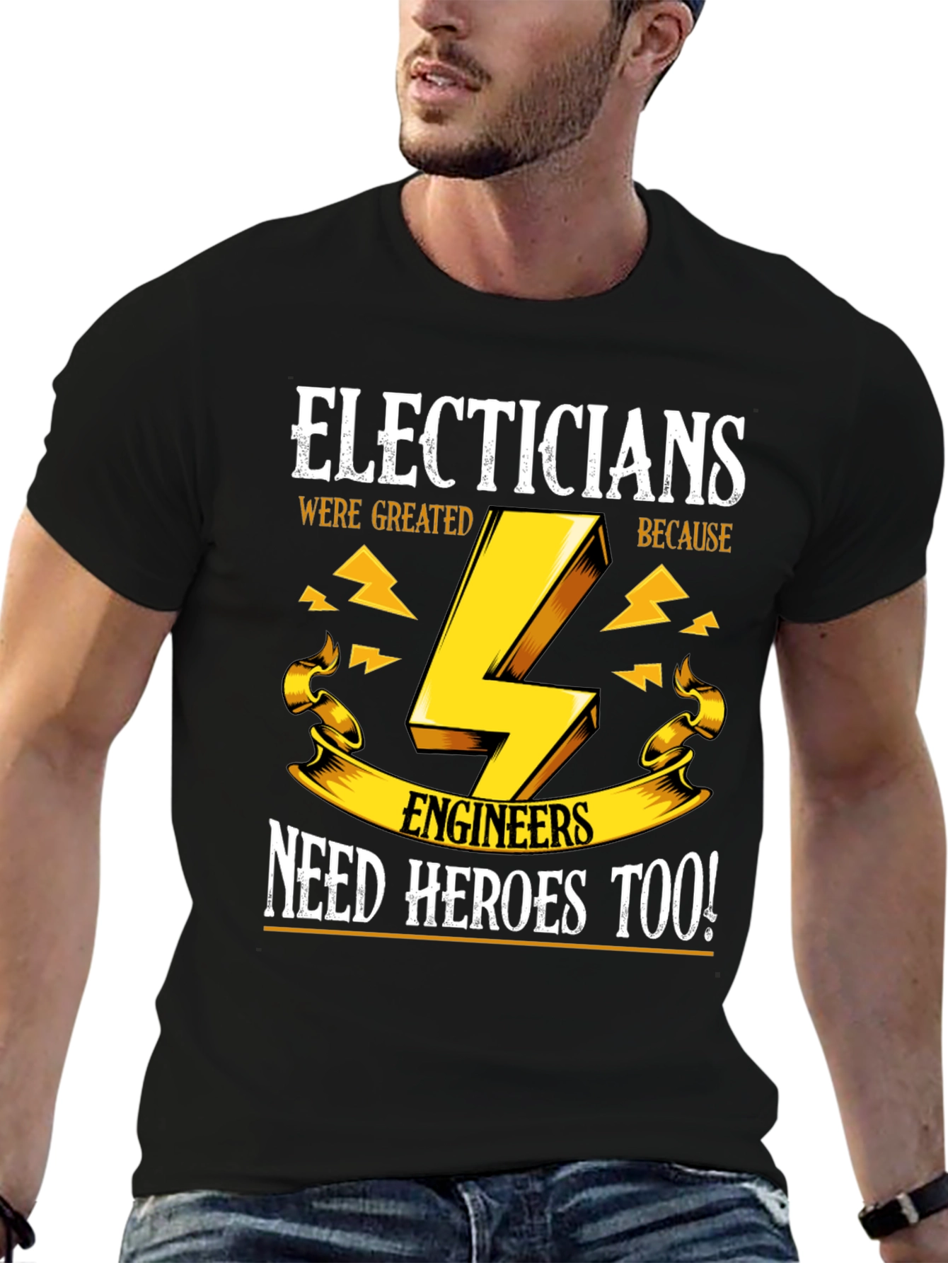 Black Electricians Need Heroes Too T-Shirt view 6
