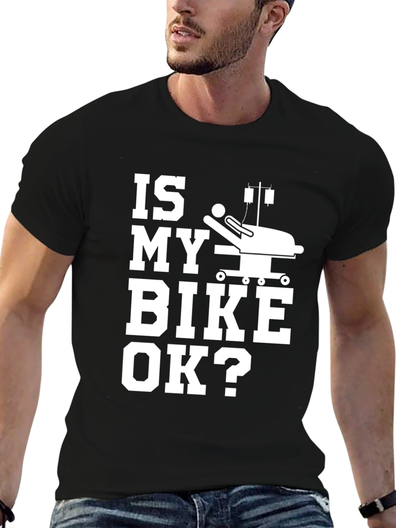 Black Is My Bike OK? Graphic Tee view 6