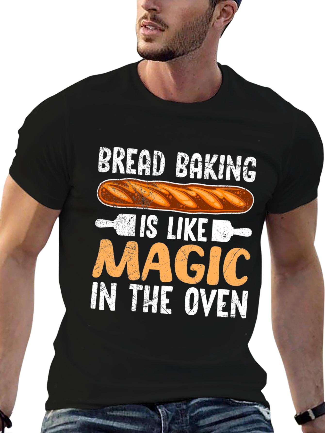 Black Bread Baking Magic T-Shirt view 6