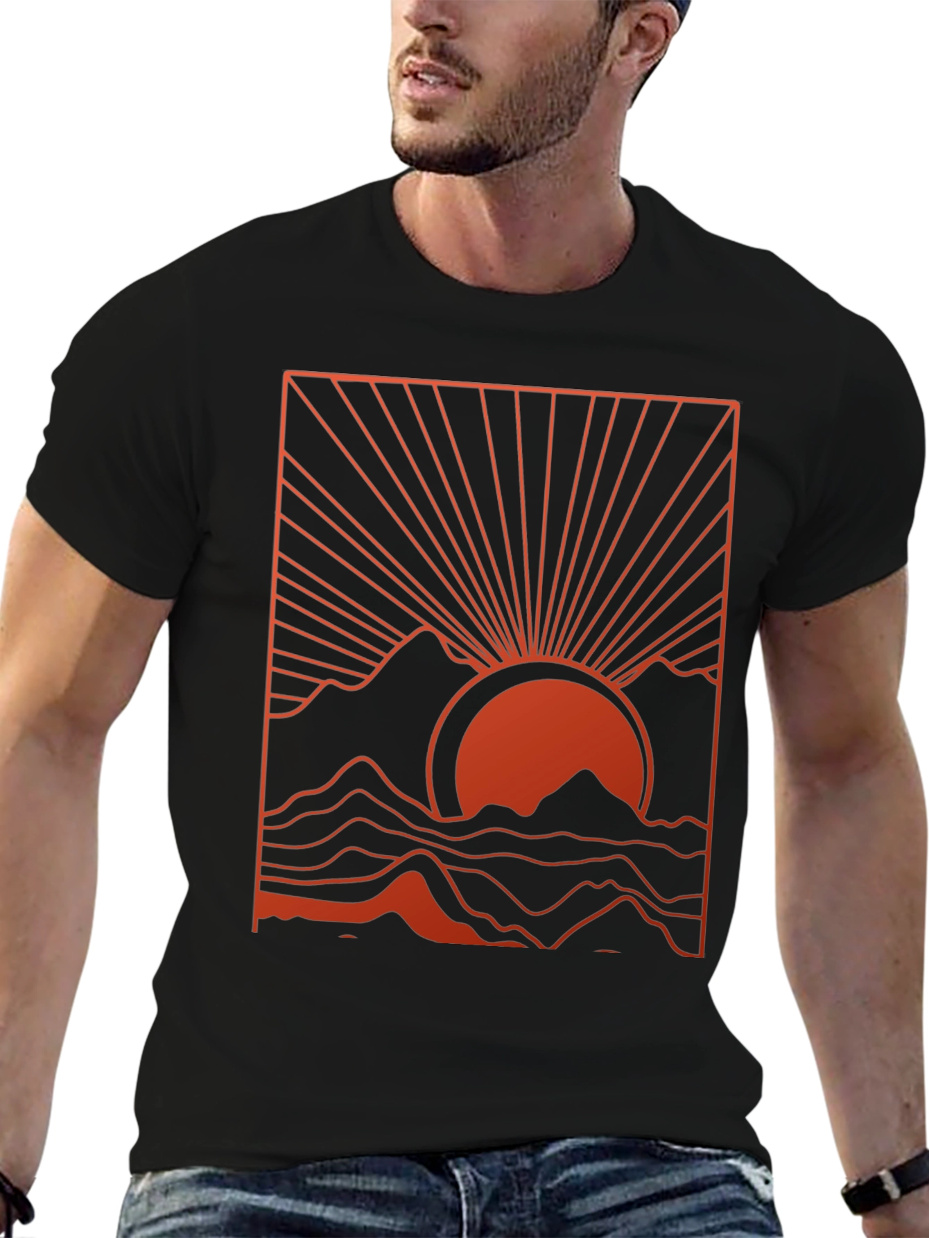 Black Sunset Graphic T-Shirt - Black view 6