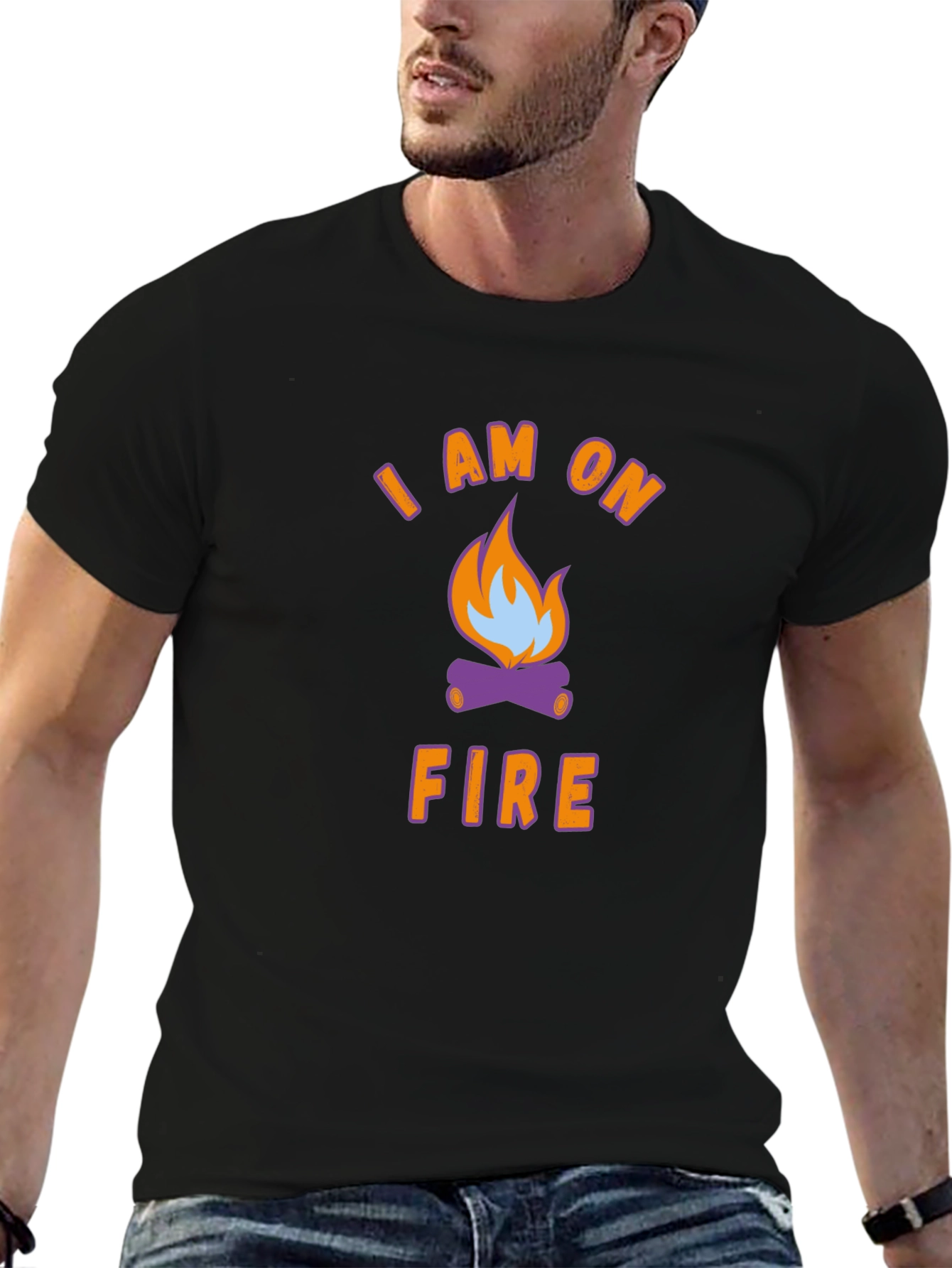 Black I Am On Fire Graphic Tee view 6