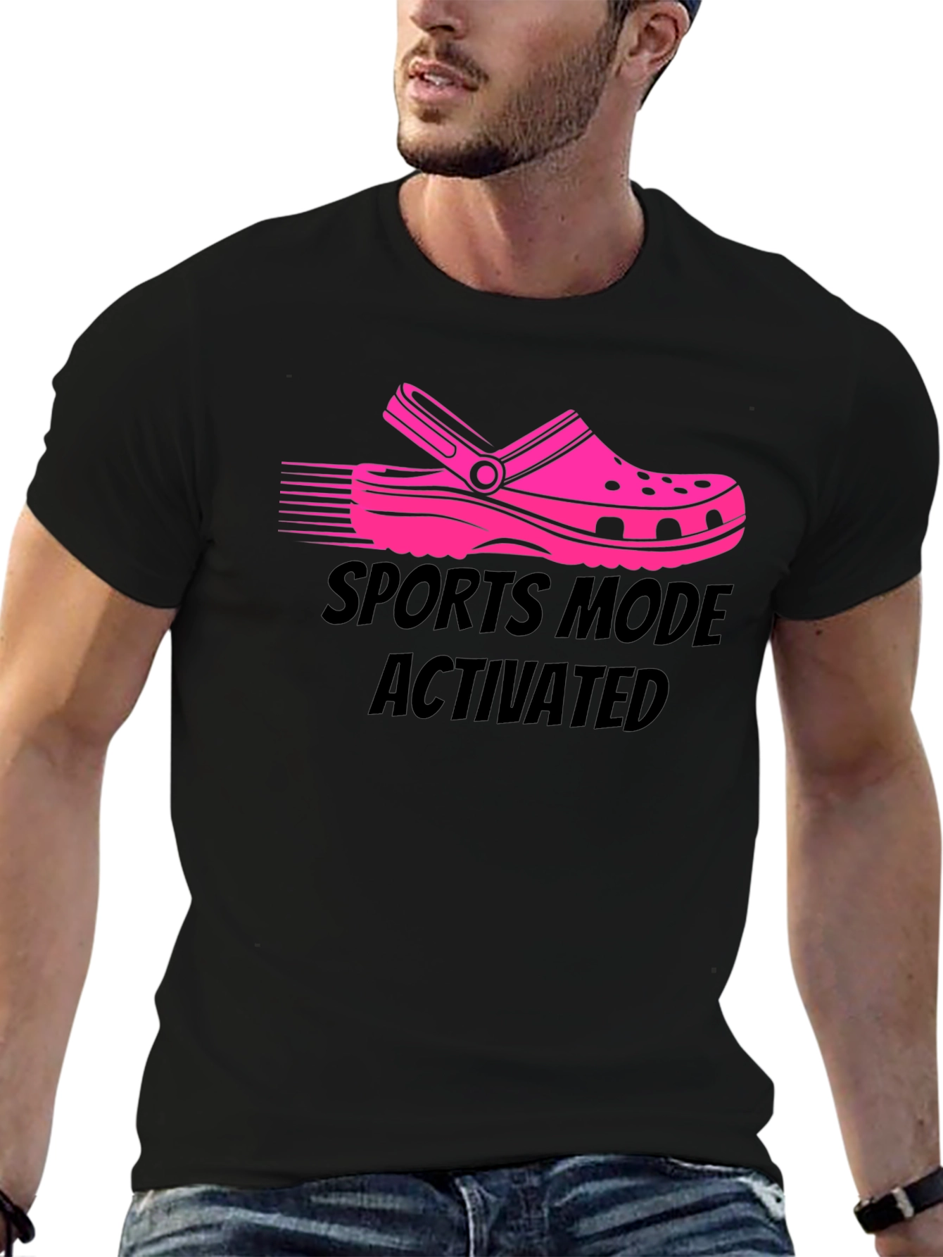 Black Sports Mode Activated T-Shirt view 6