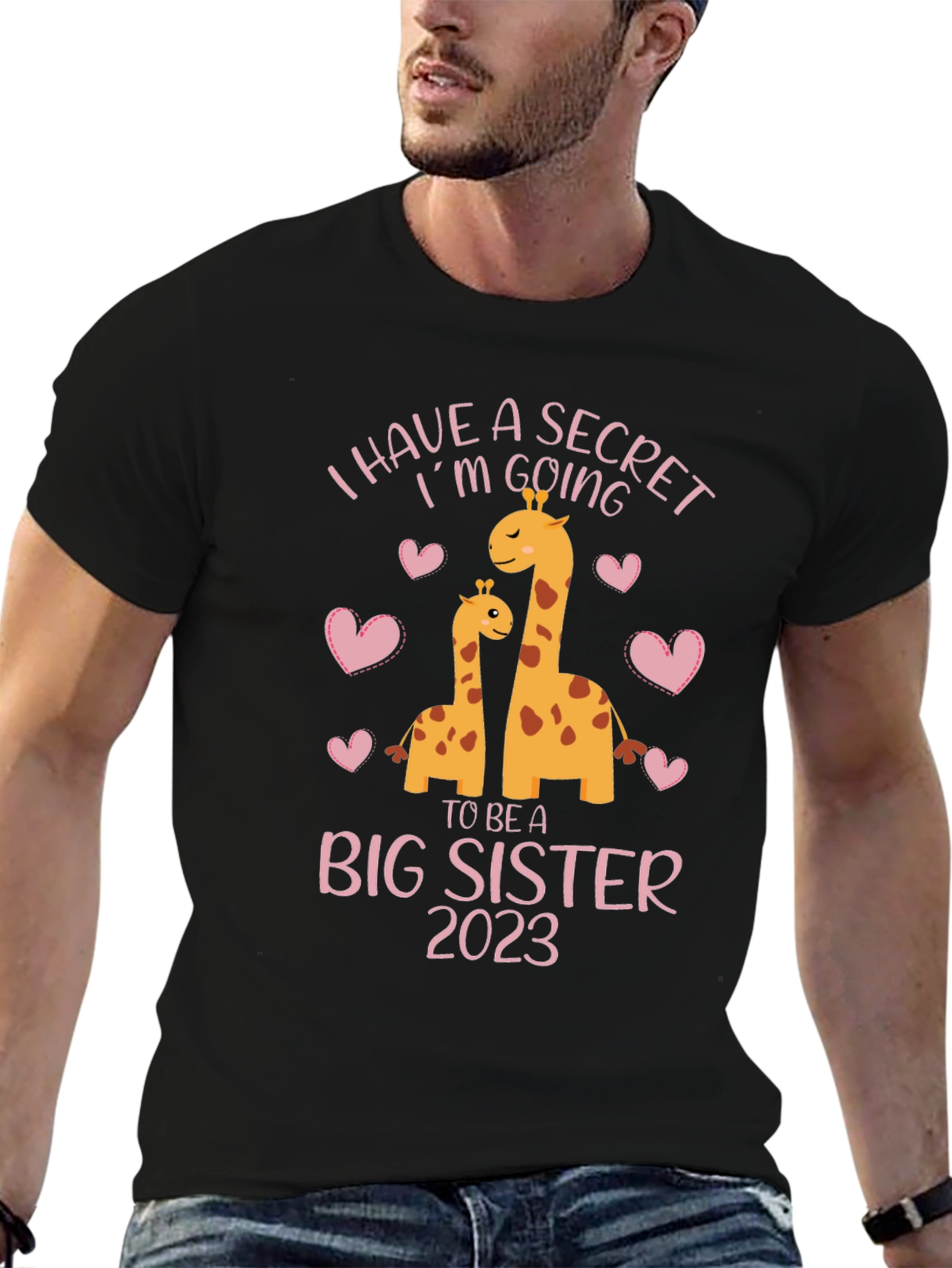 Big Sister 2023 Giraffe Pregnancy Announcement T-Shirt - 6