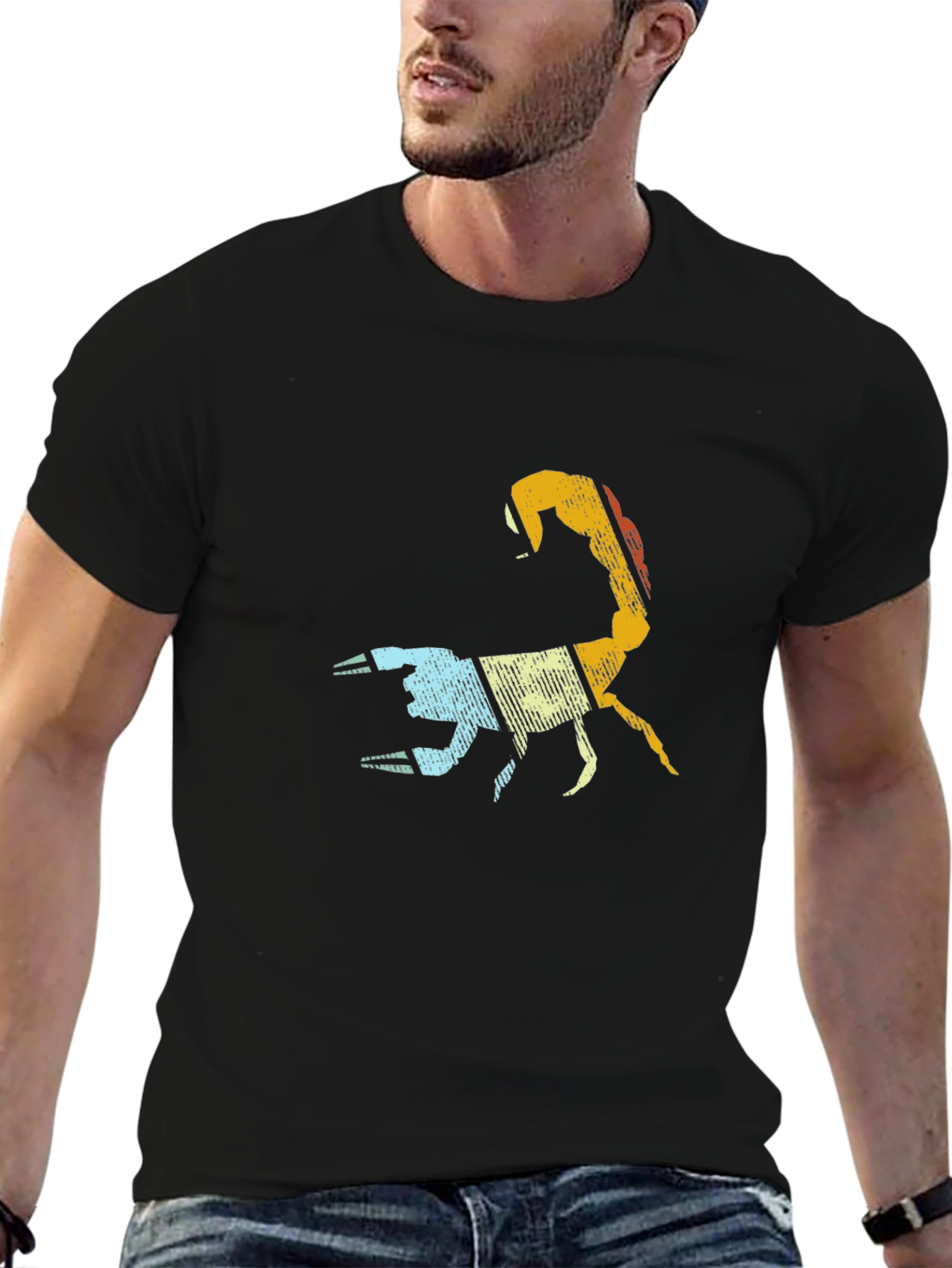 Black Retro Scorpion Graphic Tee - Cool Vintage Style view 6
