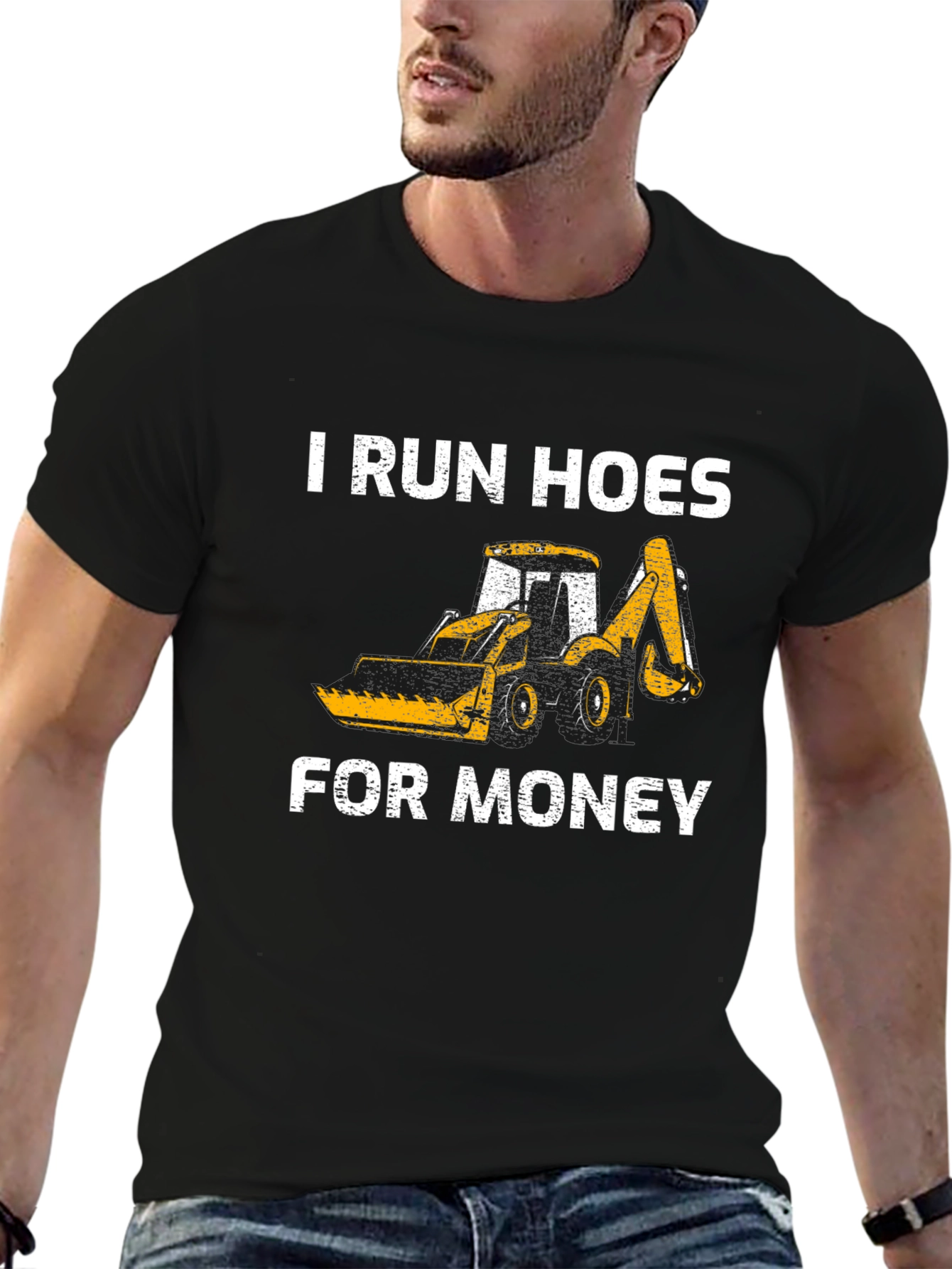Black I Run Hoes For Money T-Shirt view 6
