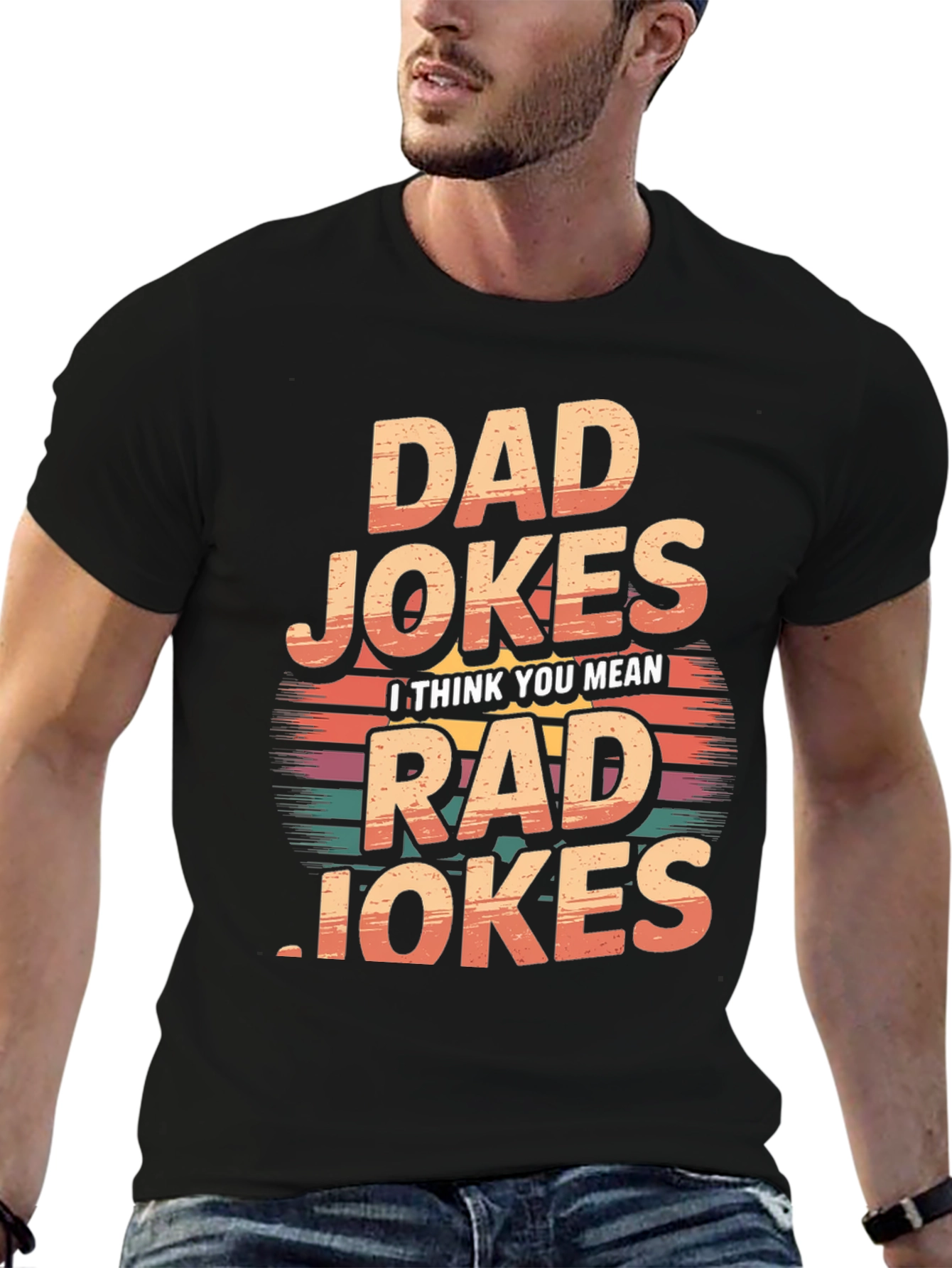 Black Dad Jokes Rad Jokes T-Shirt view 6