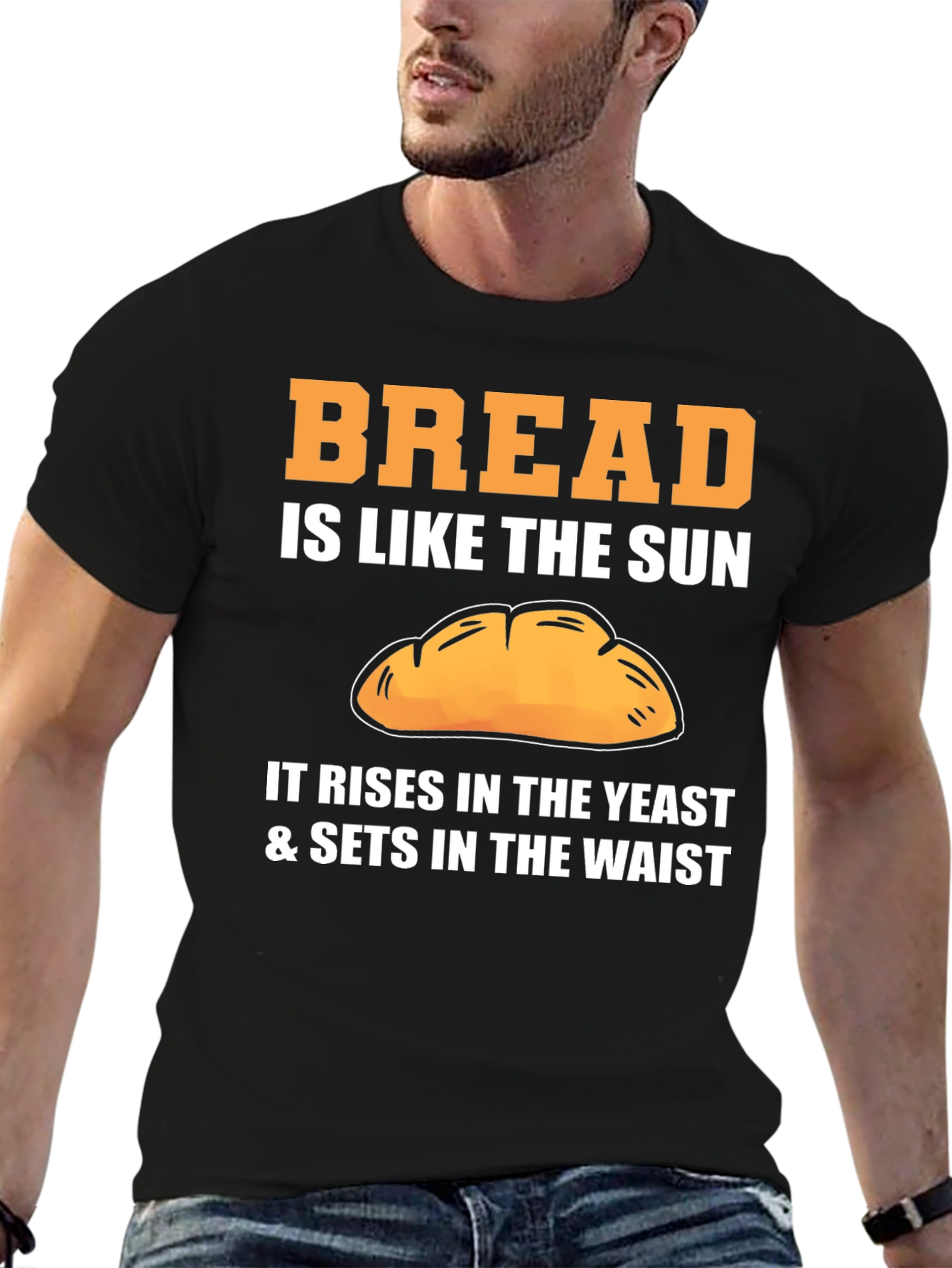 Black Bread Lover T-Shirt - Rising Waist Humor view 6