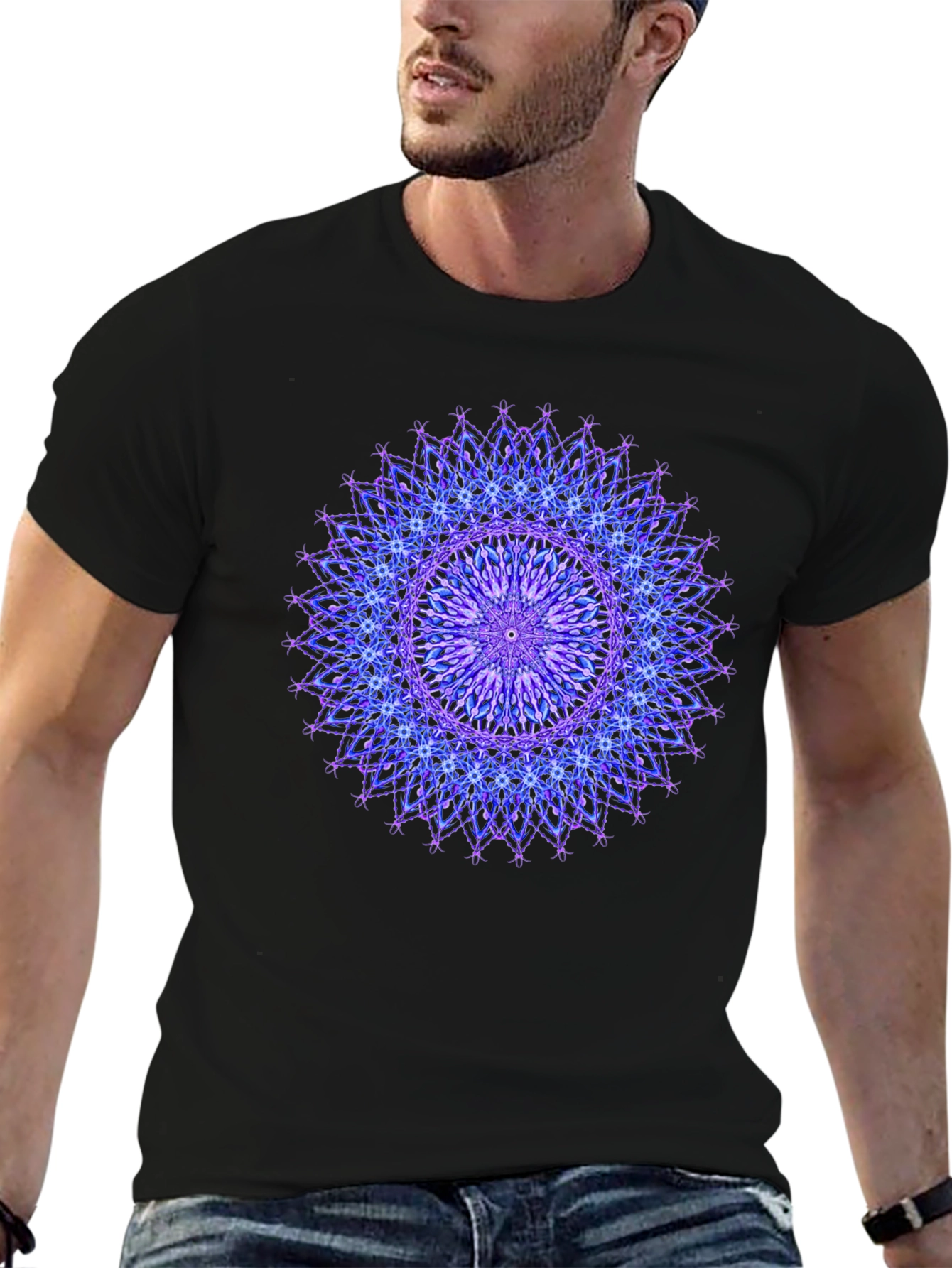 Black Mandala Graphic Tee view 6
