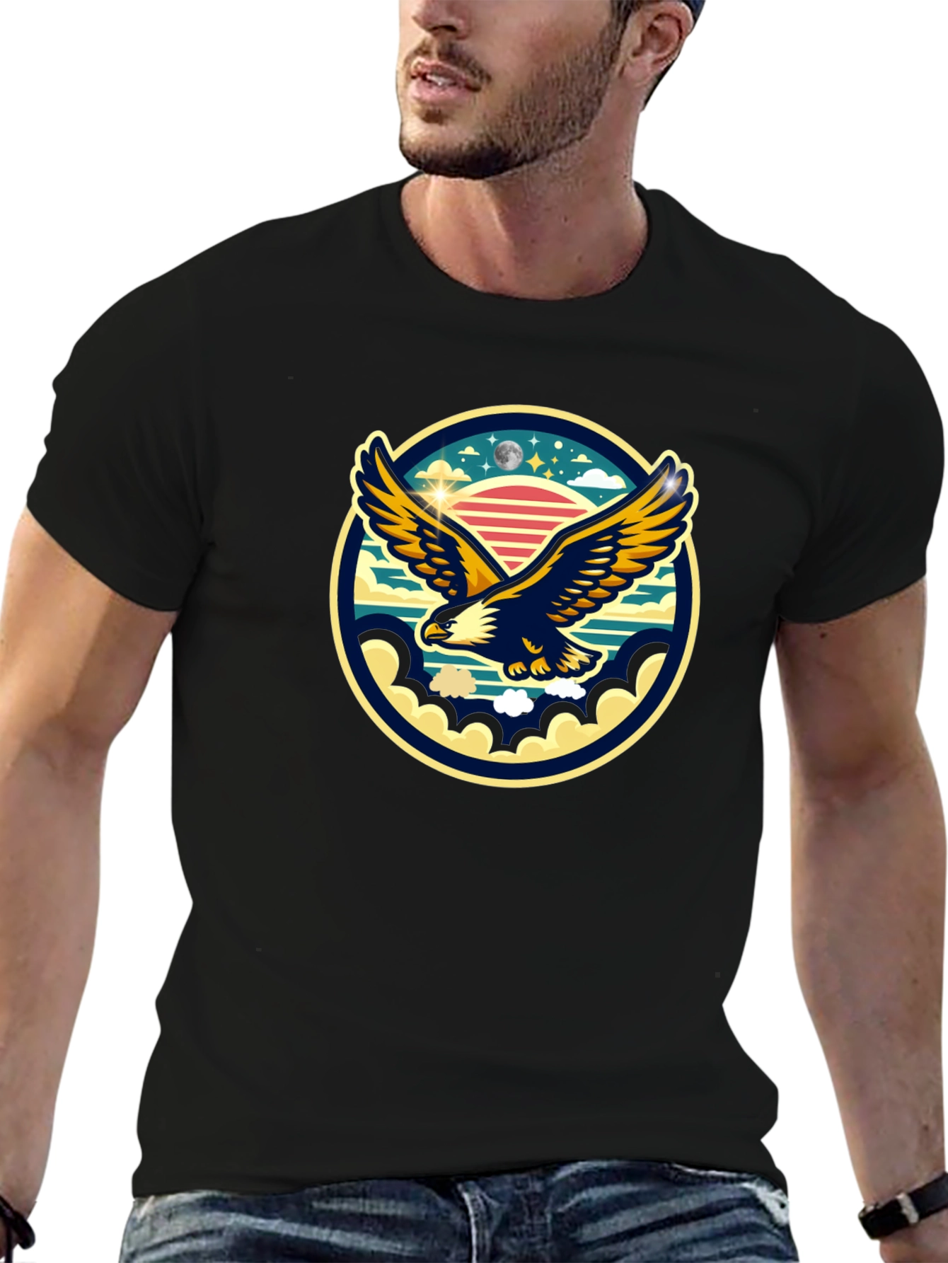 Black Eagle Graphic Tee - Retro Style view 6