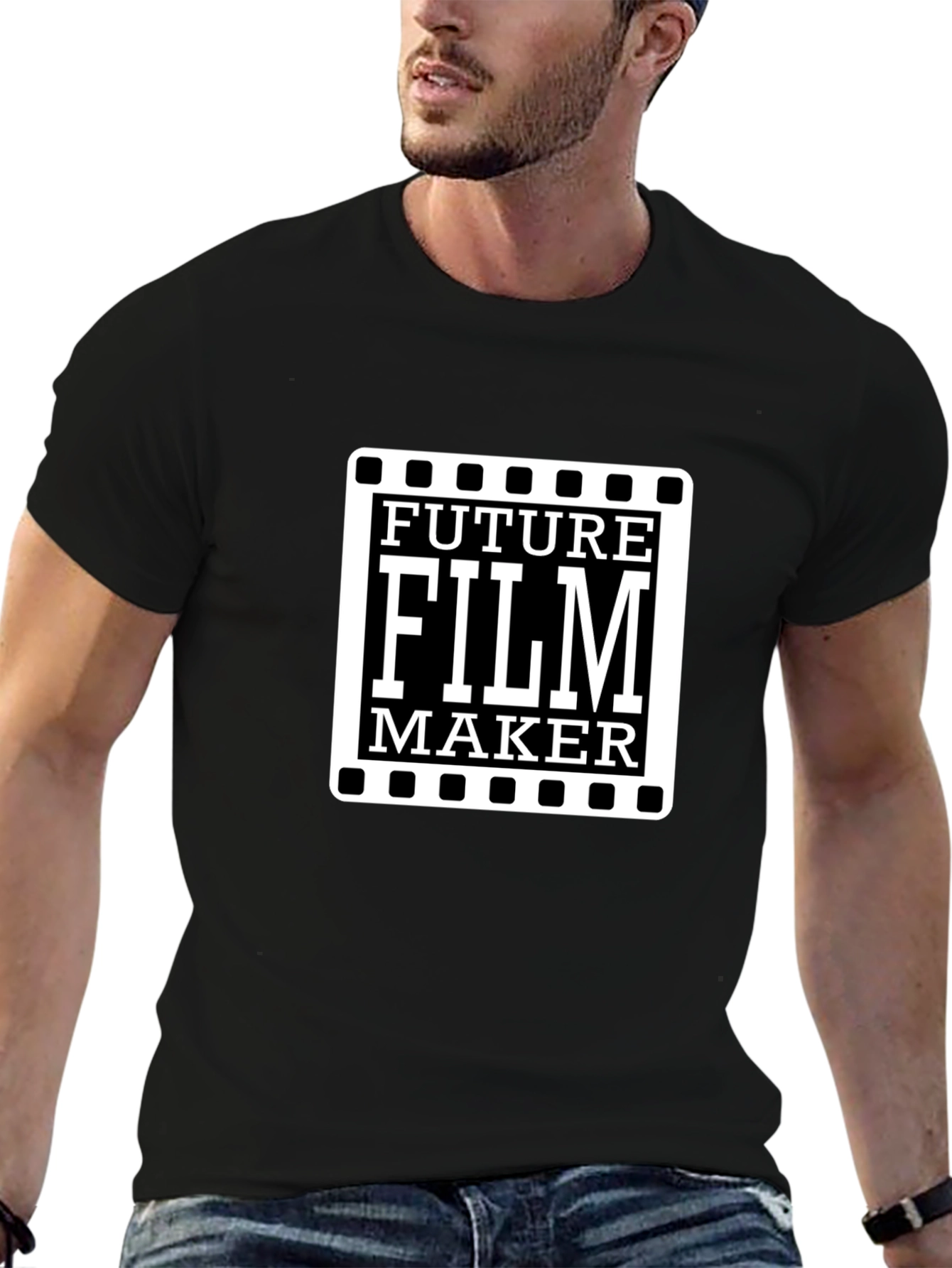 Black Future Film Maker Graphic Tee - Black T-Shirt view 6