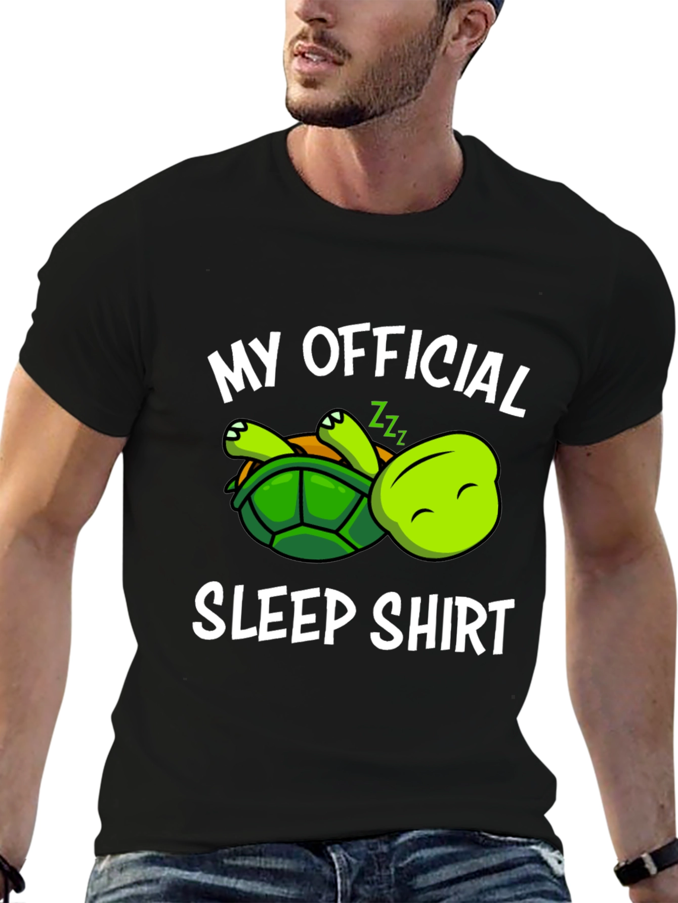 Black Turtle Sleep Shirt - Soft Cotton view 6