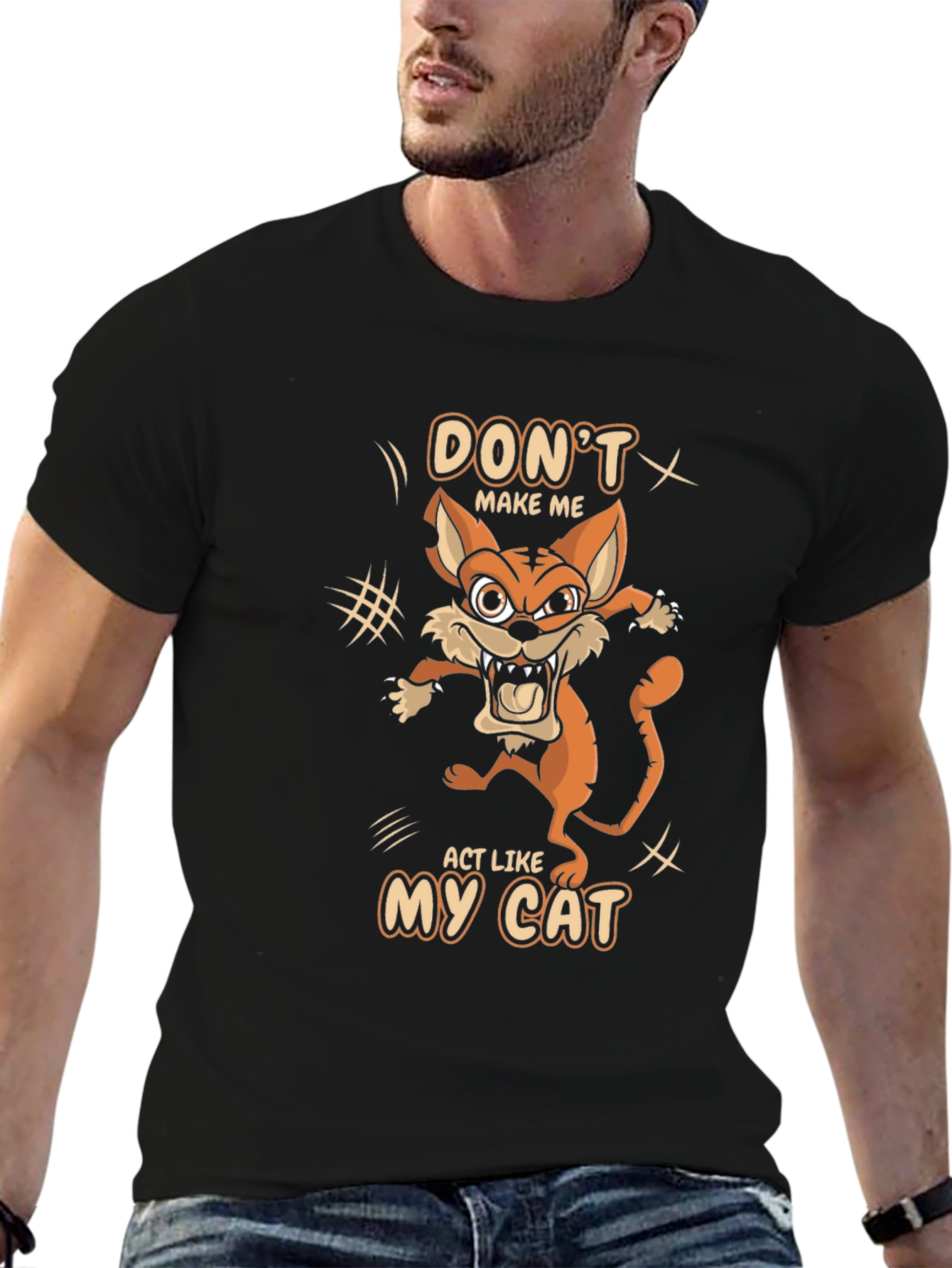 Black Don't Make Me Act Like My Cat T-Shirt view 6