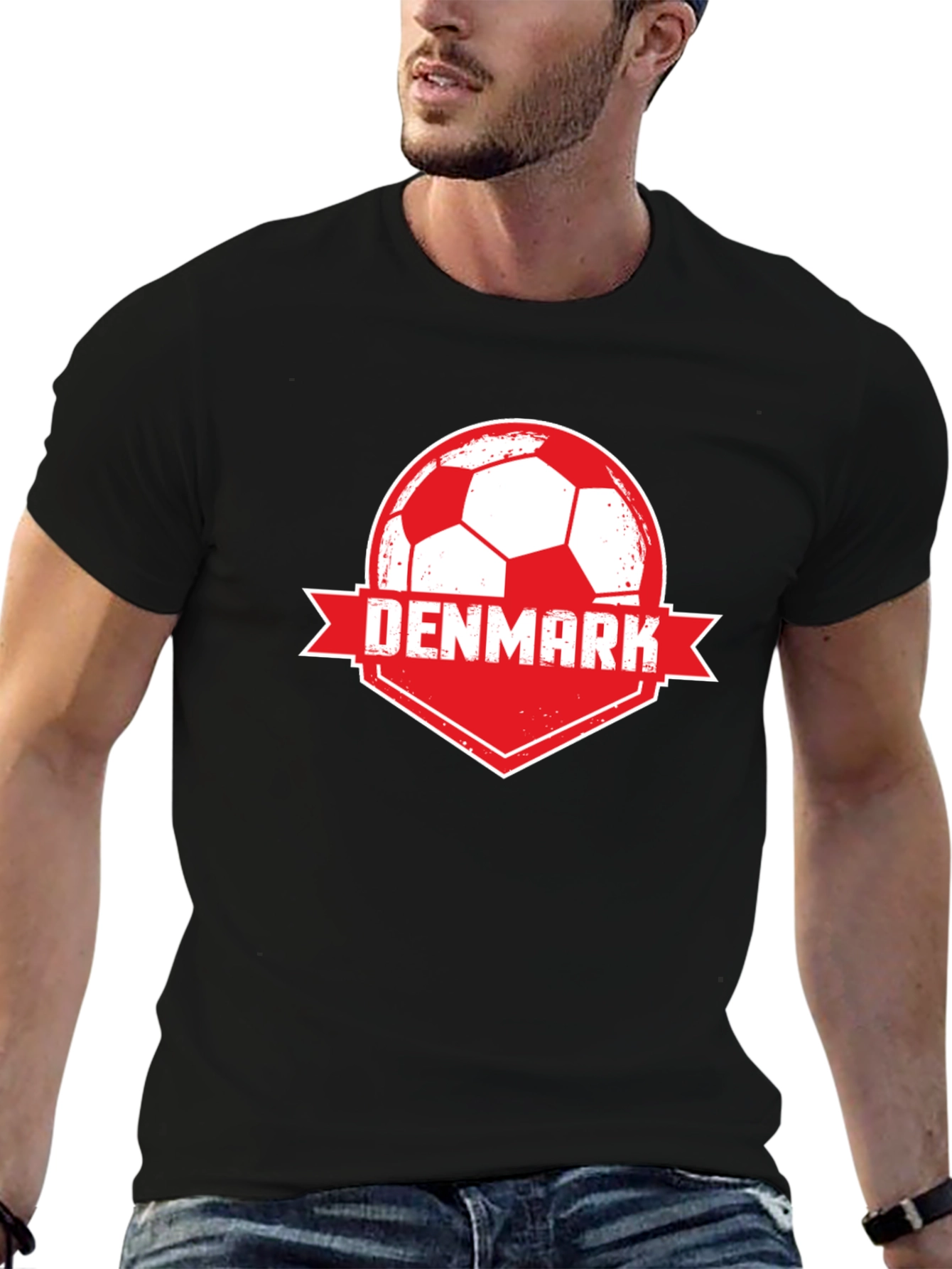 Black Denmark Soccer T-Shirt view 6