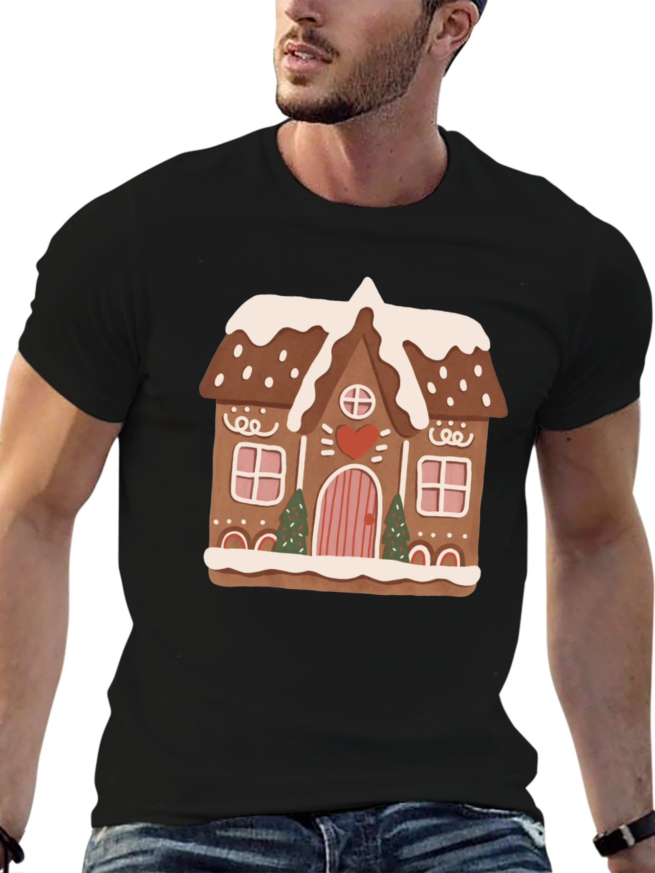 Black Gingerbread House Graphic Tee view 6
