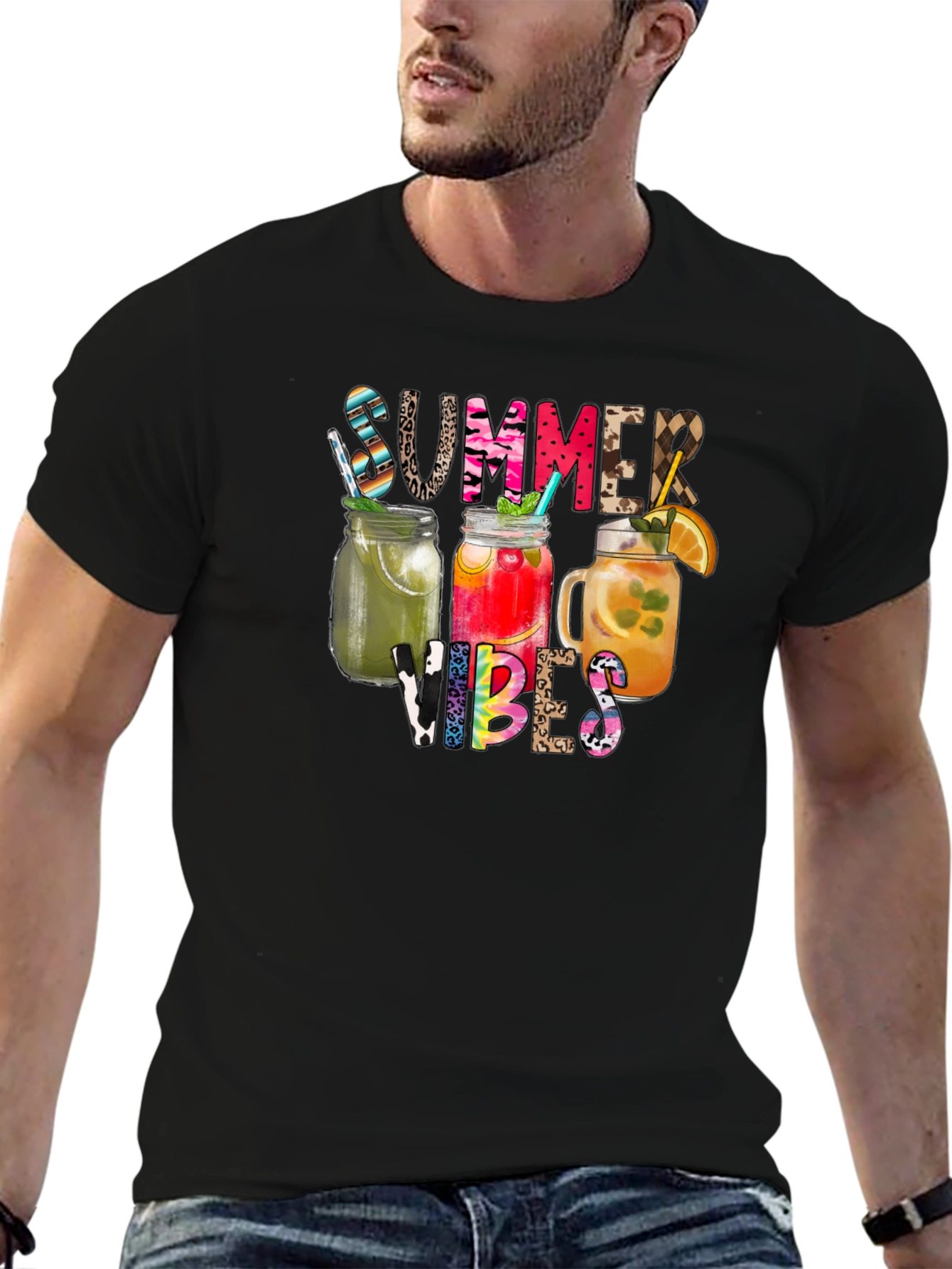 Black Summer Vibes Graphic Tee view 6