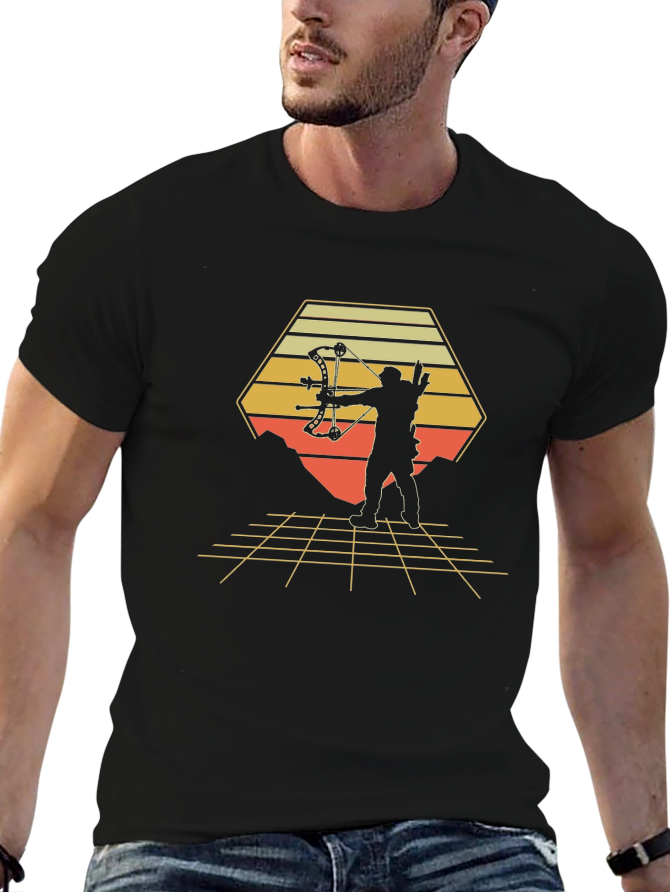 Black Retro Archer T-Shirt view 6