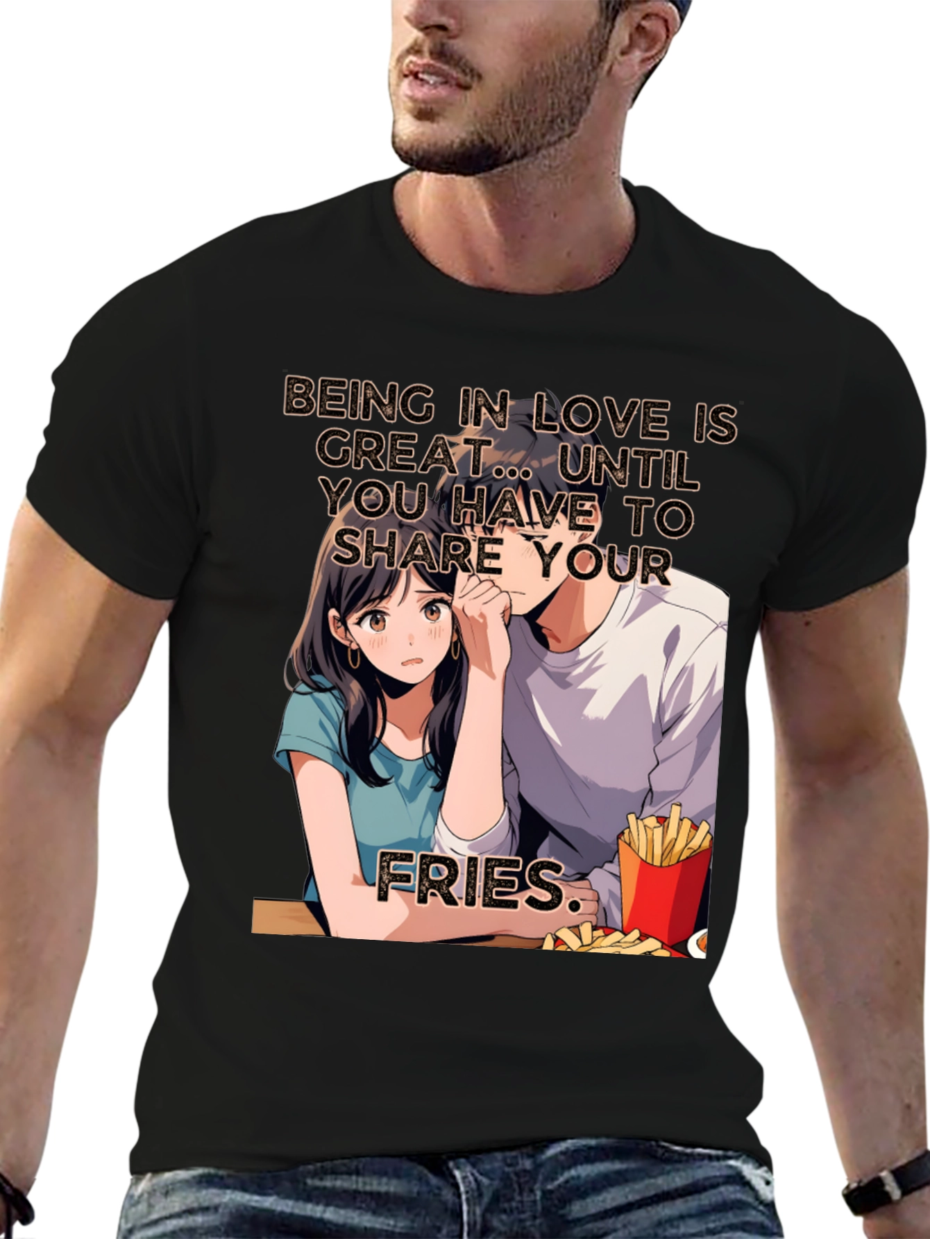 Black Share Your Fries Graphic T-Shirt view 6