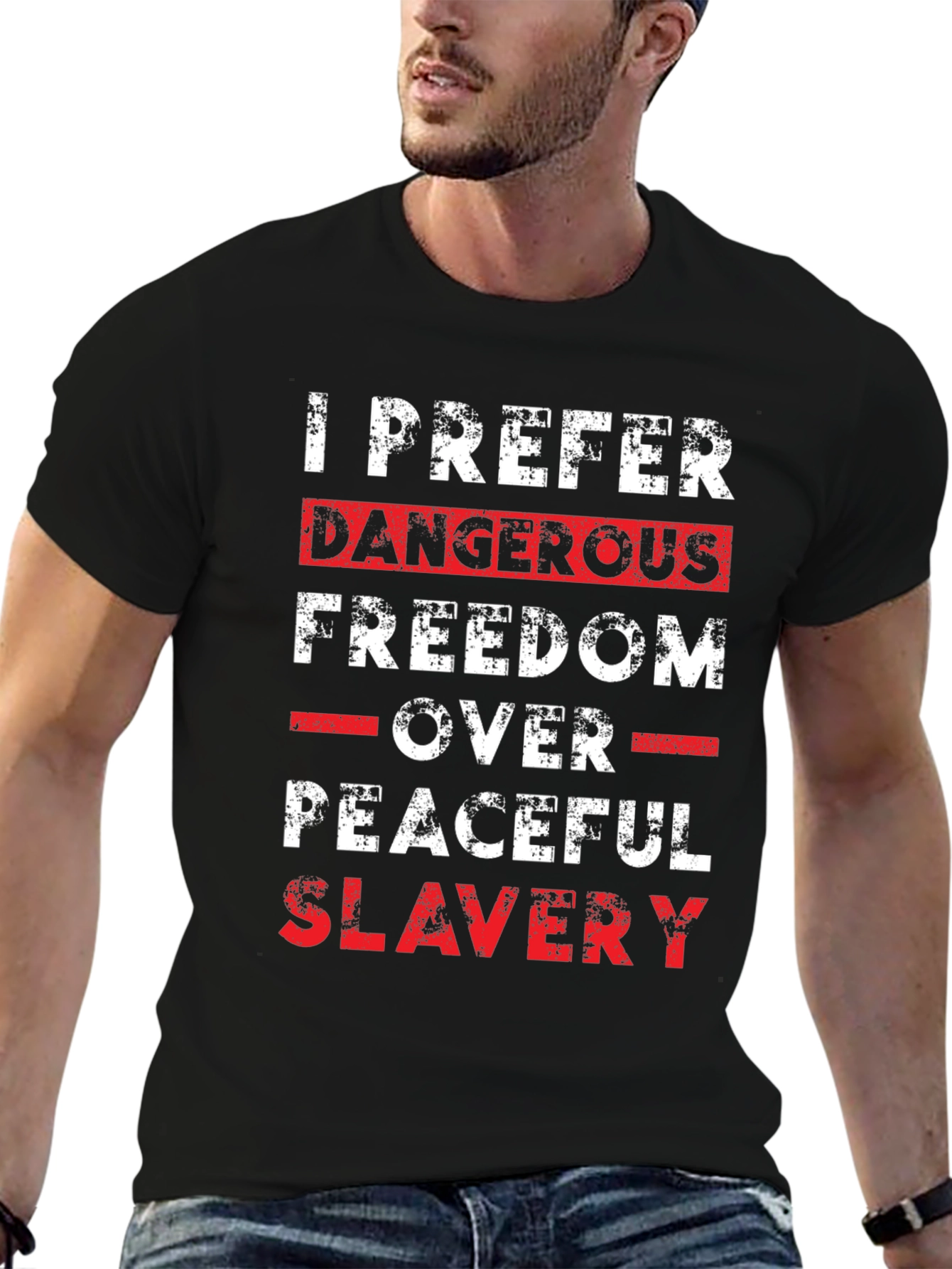 Black Dangerous Freedom Graphic Tee view 6