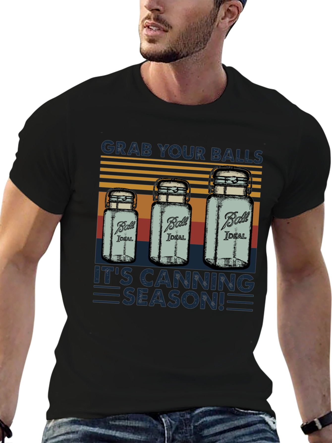 Black Grab Your Balls Canning Season T-Shirt view 6