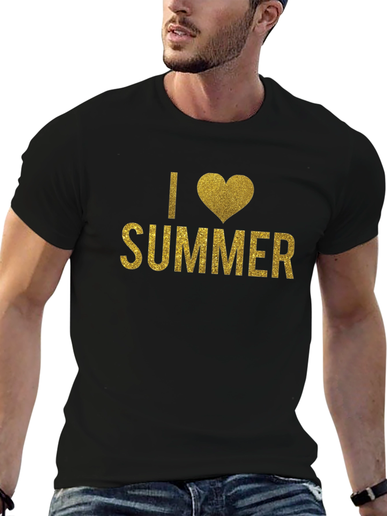 I Heart Summer Graphic Tee - Black Short Sleeve T-Shirt - 6
