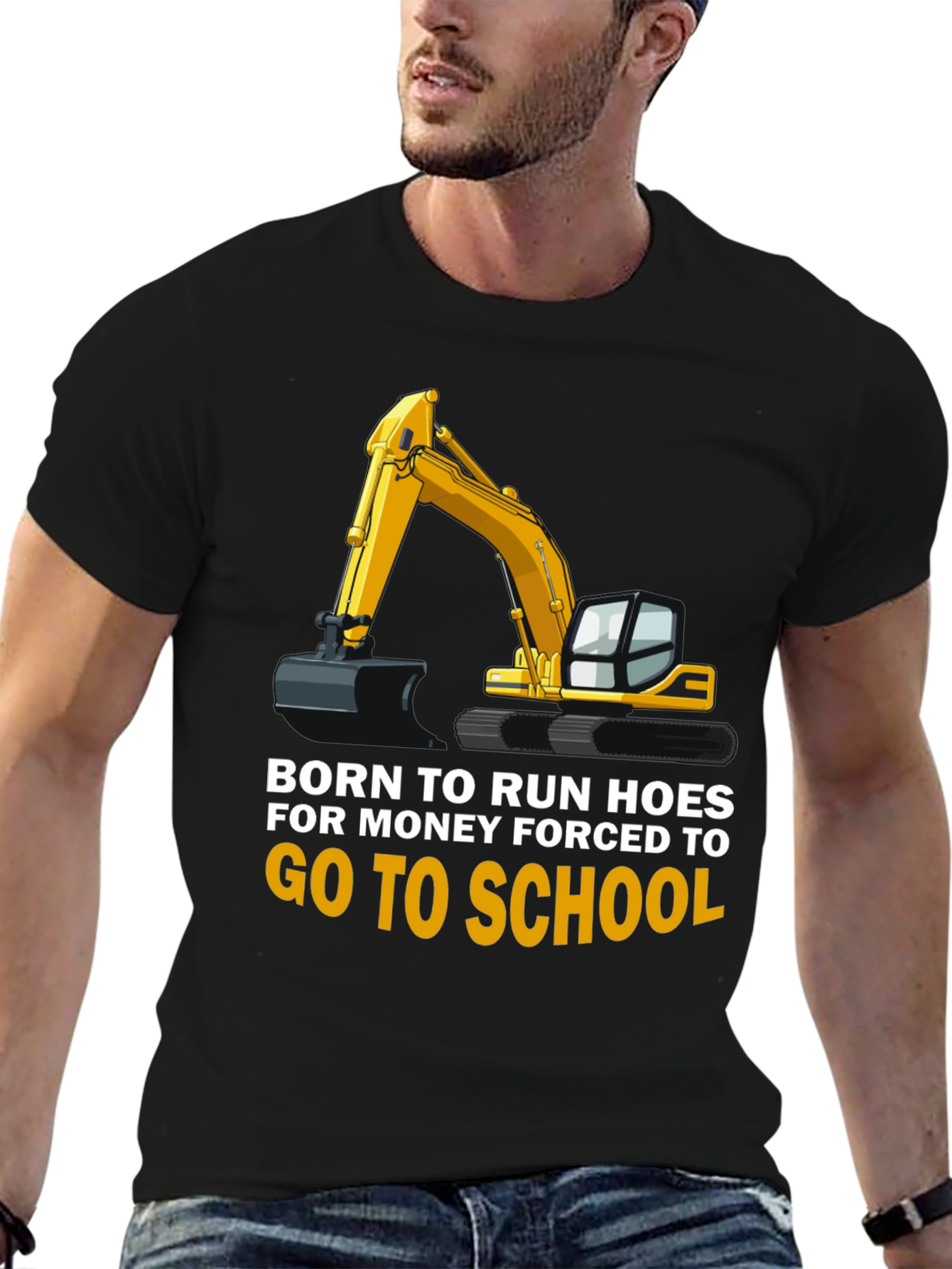 Black Born to Run Hoes T-Shirt view 6
