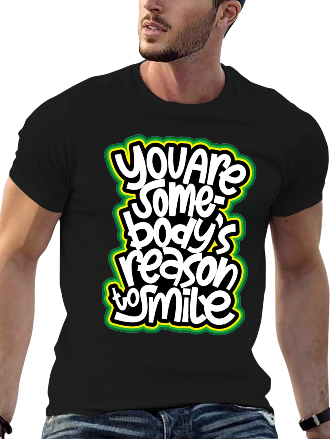 Black You Are Somebody's Reason to Smile Graphic Tee view 6