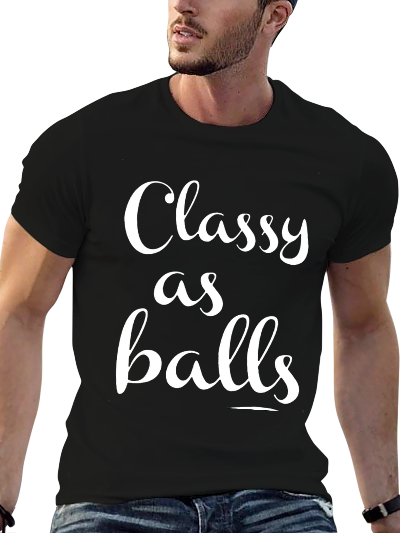 Black Classy as Balls Graphic Tee view 6
