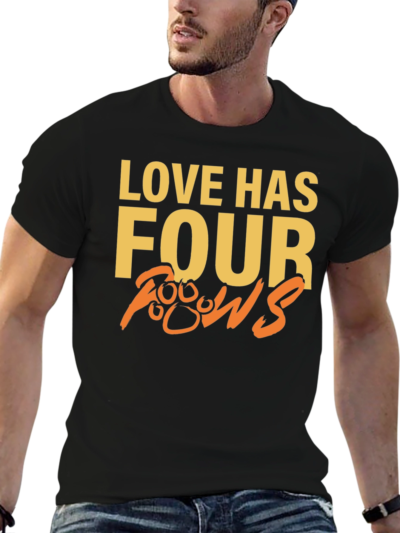 Black Love Has Four Paws Graphic T-Shirt view 6
