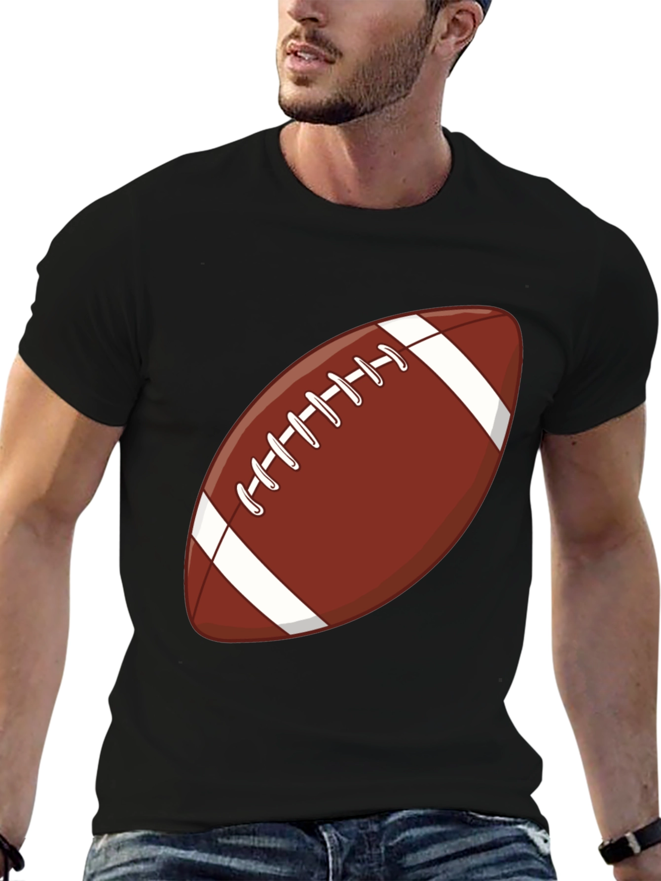 Black Football Graphic Tee - Game Day Ready! view 6