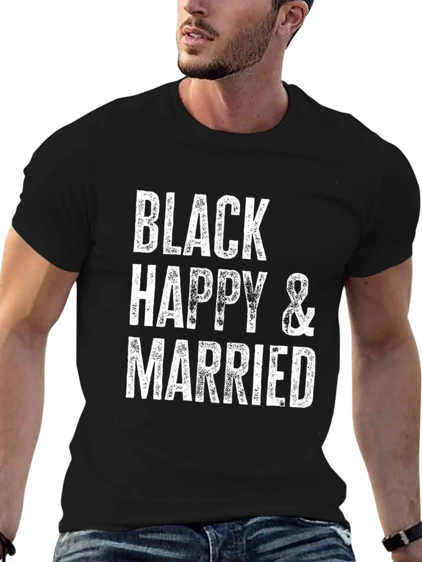 Black Black Happy & Married Graphic Tee - Unisex view 6