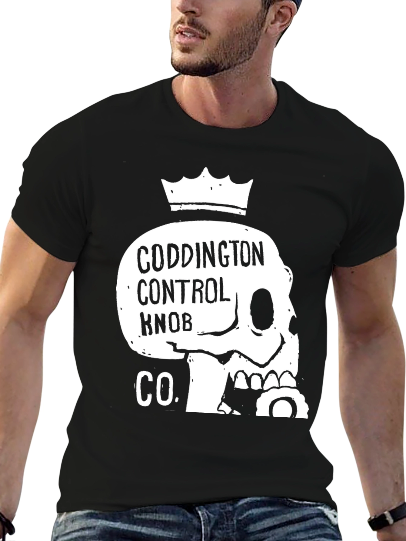 Black Coddington Control Knob Co. Skull Crown Graphic Tee view 6
