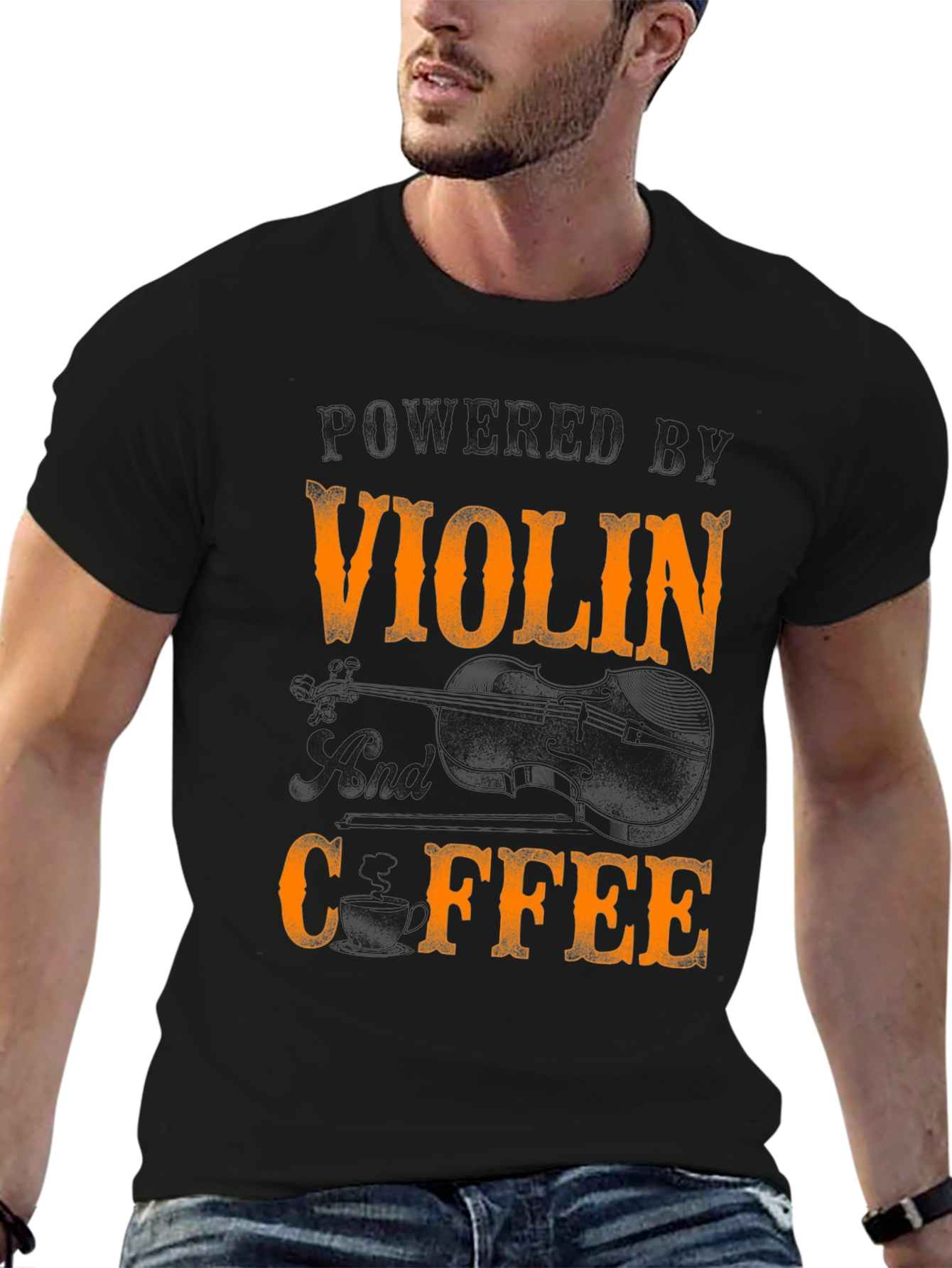 Black Violin and Coffee T-Shirt - Musician's Tee view 6
