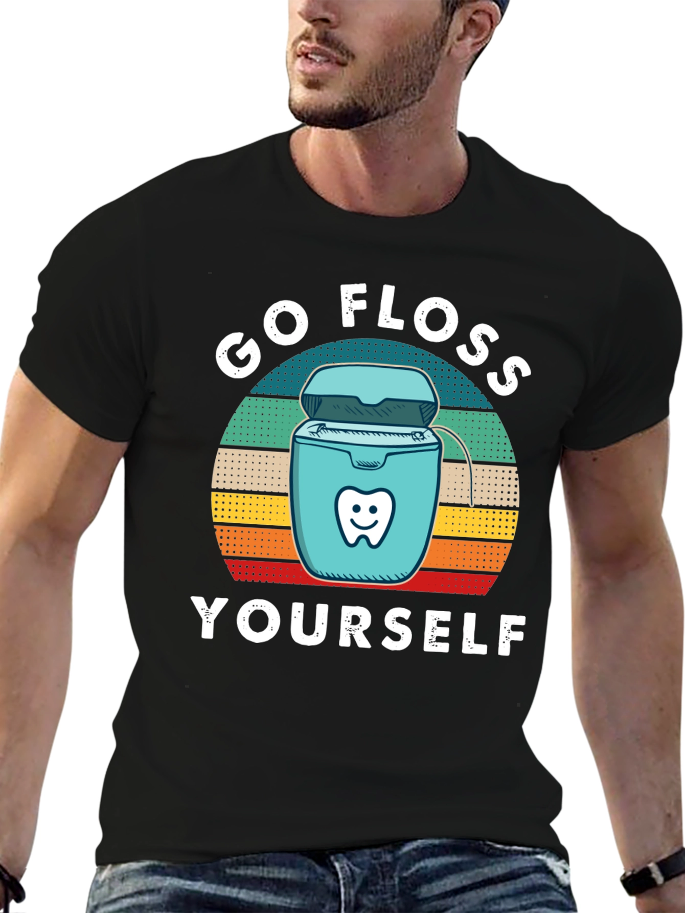 Black Go Floss Yourself Graphic Tee view 6