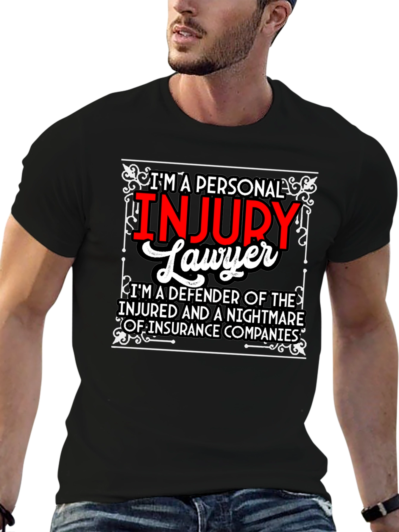 Black Personal Injury Lawyer T-Shirt view 6