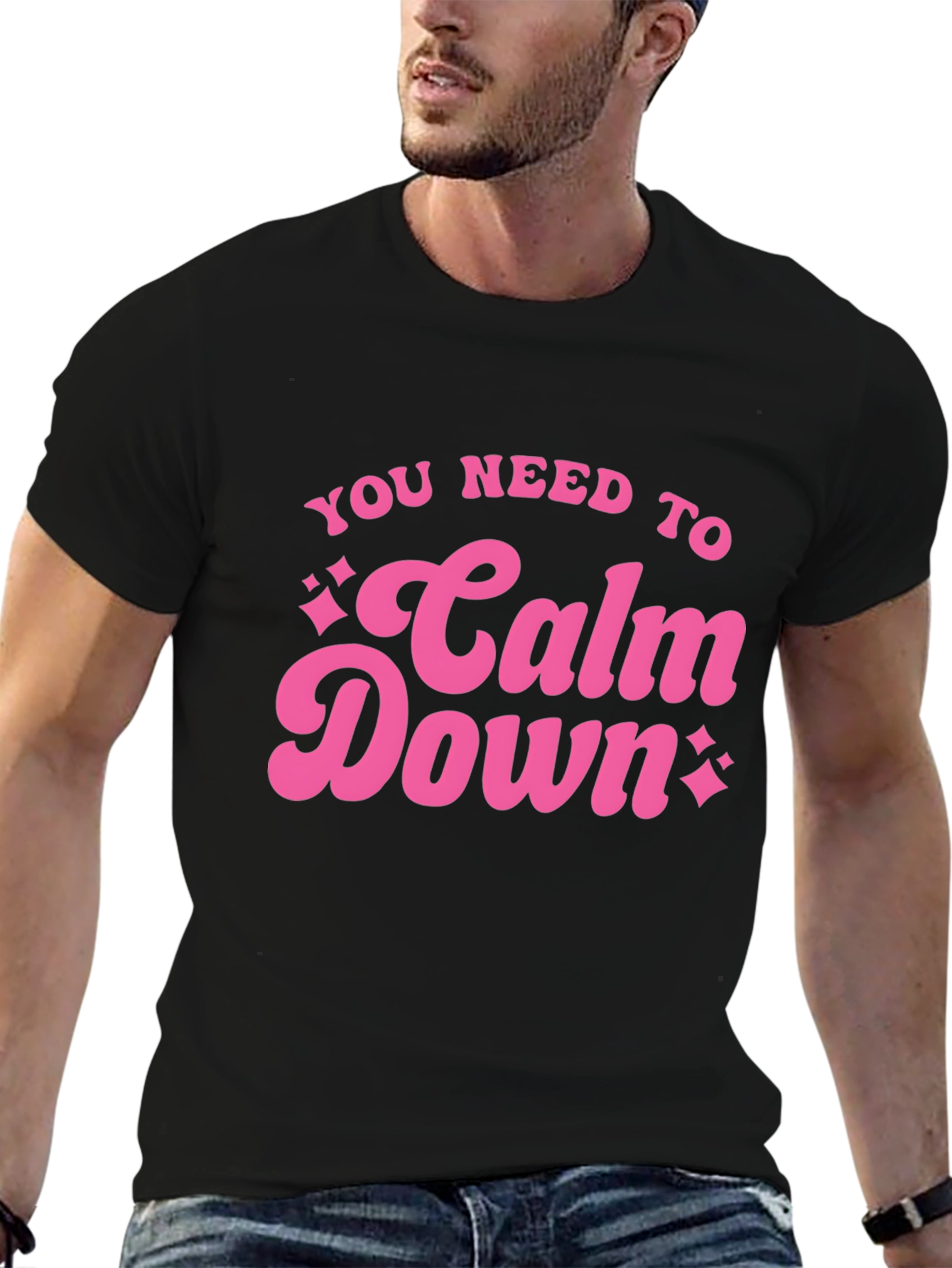 Black You Need To Calm Down Graphic Tee view 6