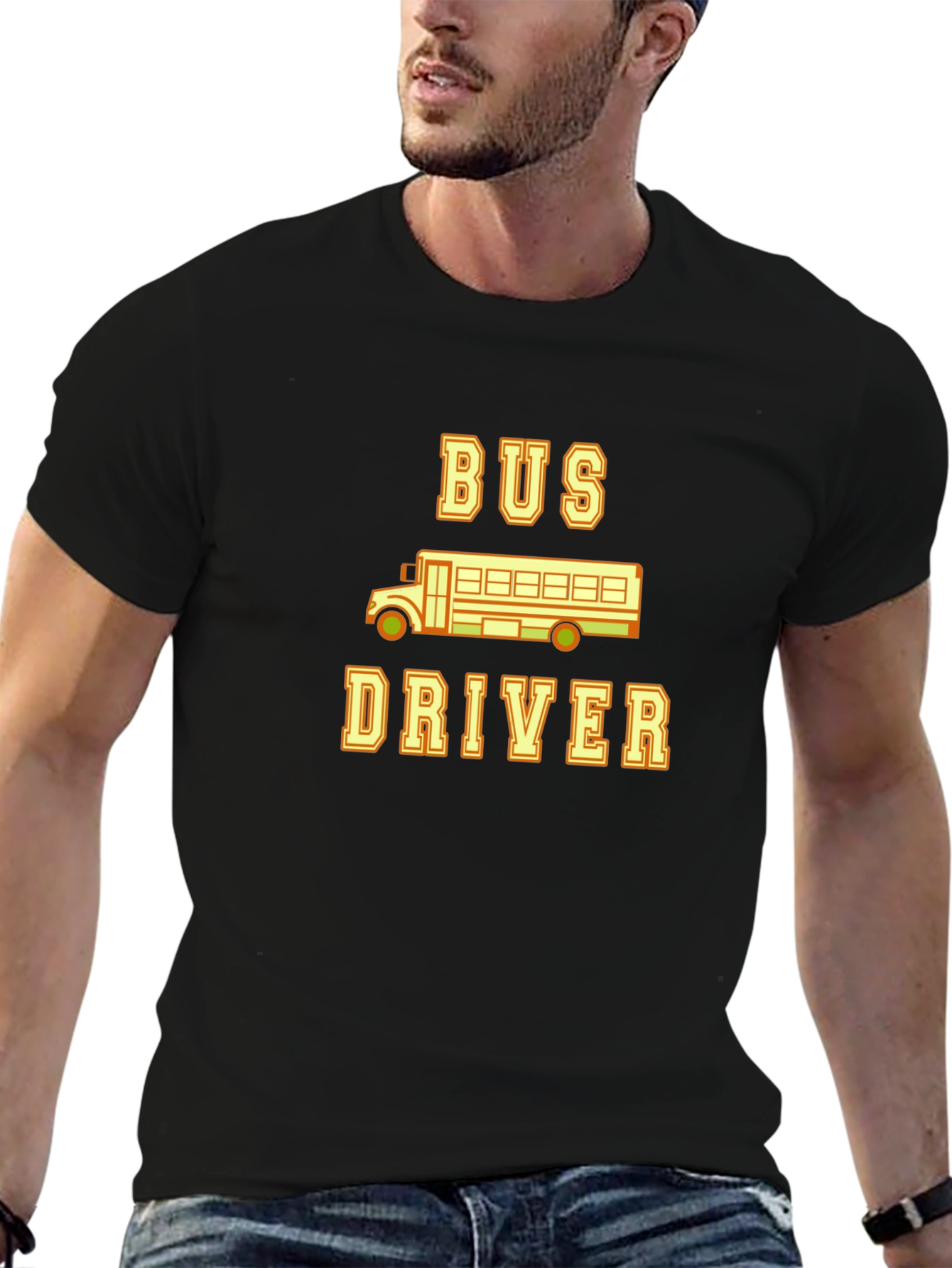 Black Bus Driver T-Shirt - School Bus Graphic Tee view 6
