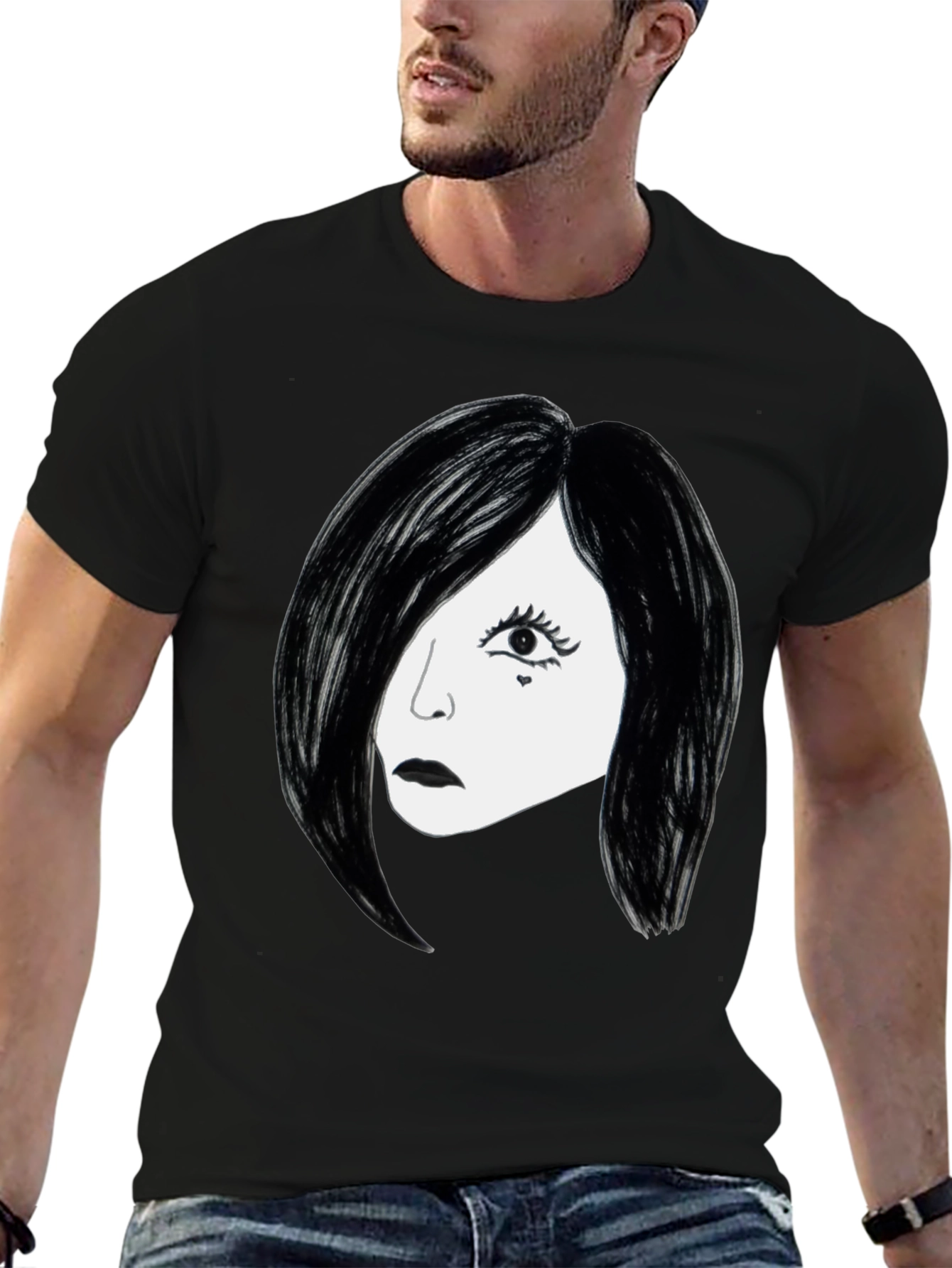 Black Gothic Glam T-Shirt - Black view 6