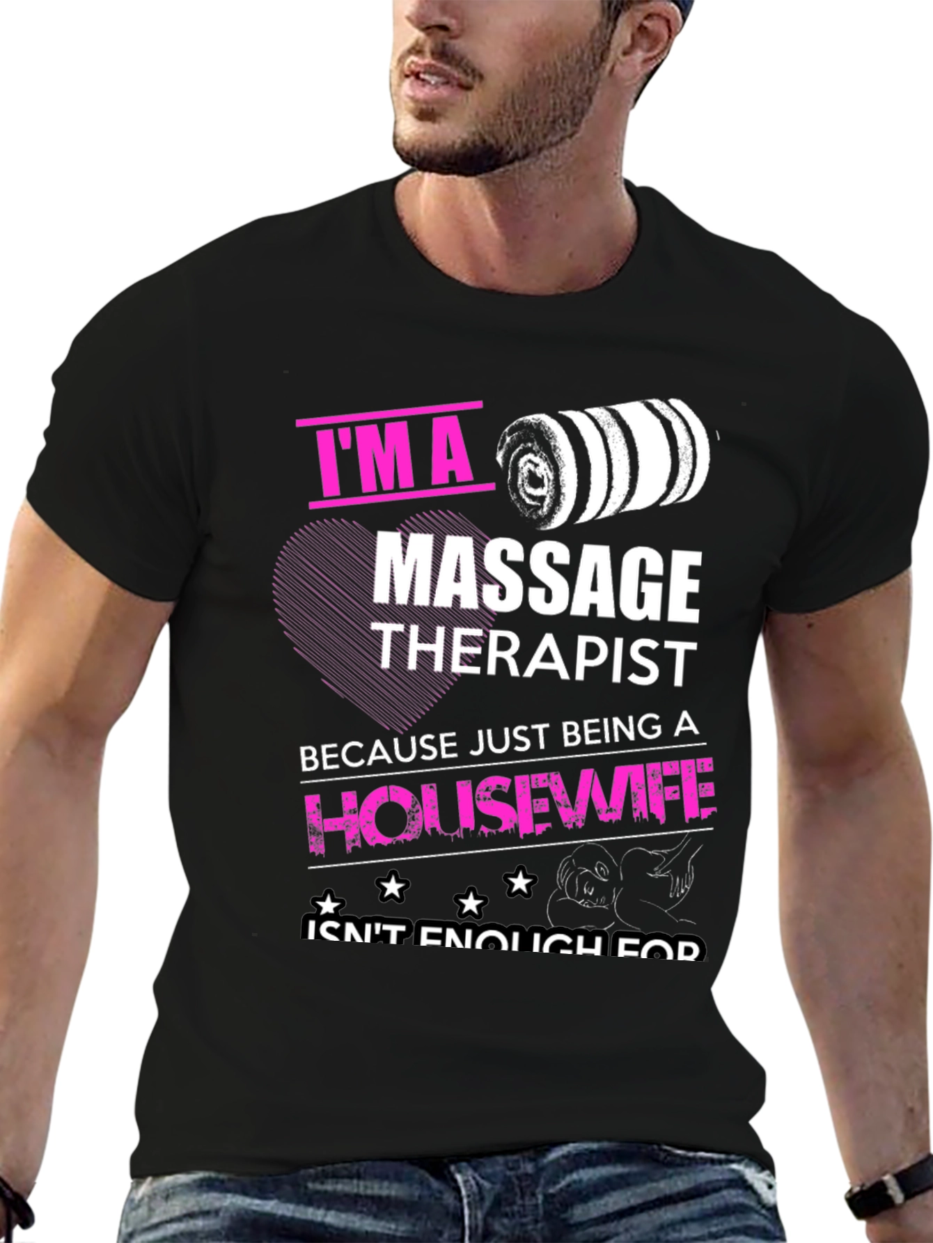 Black Massage Therapist Graphic Tee view 6