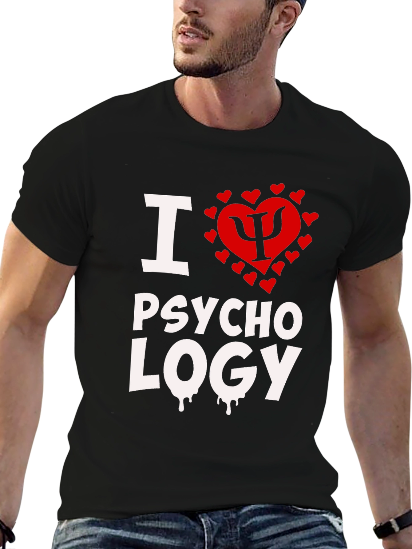 I Heart Psychology Black T-Shirt - 6