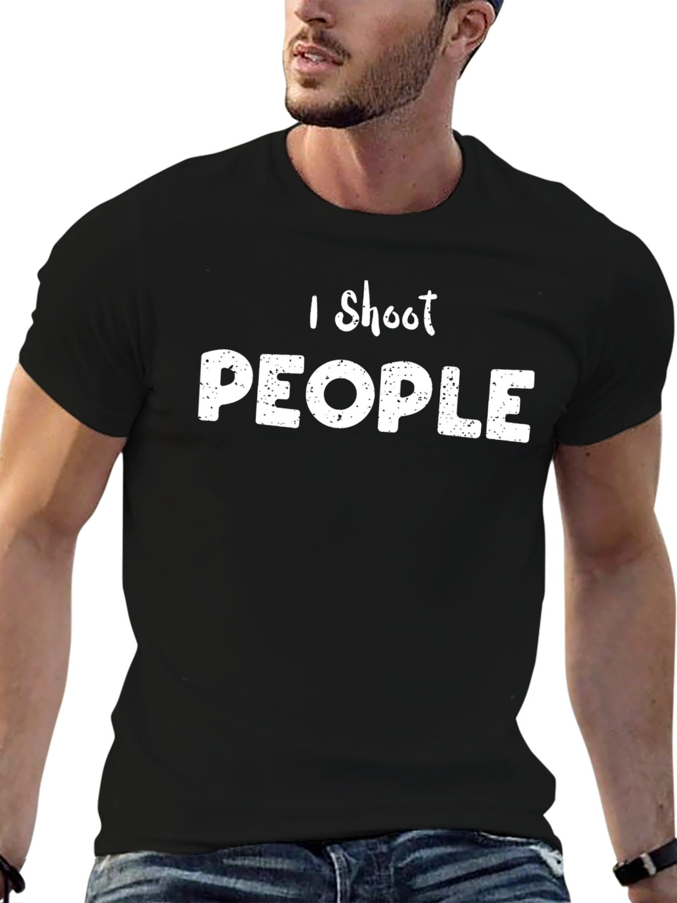 Black I Shoot People Funny T-Shirt, Photography Joke view 6