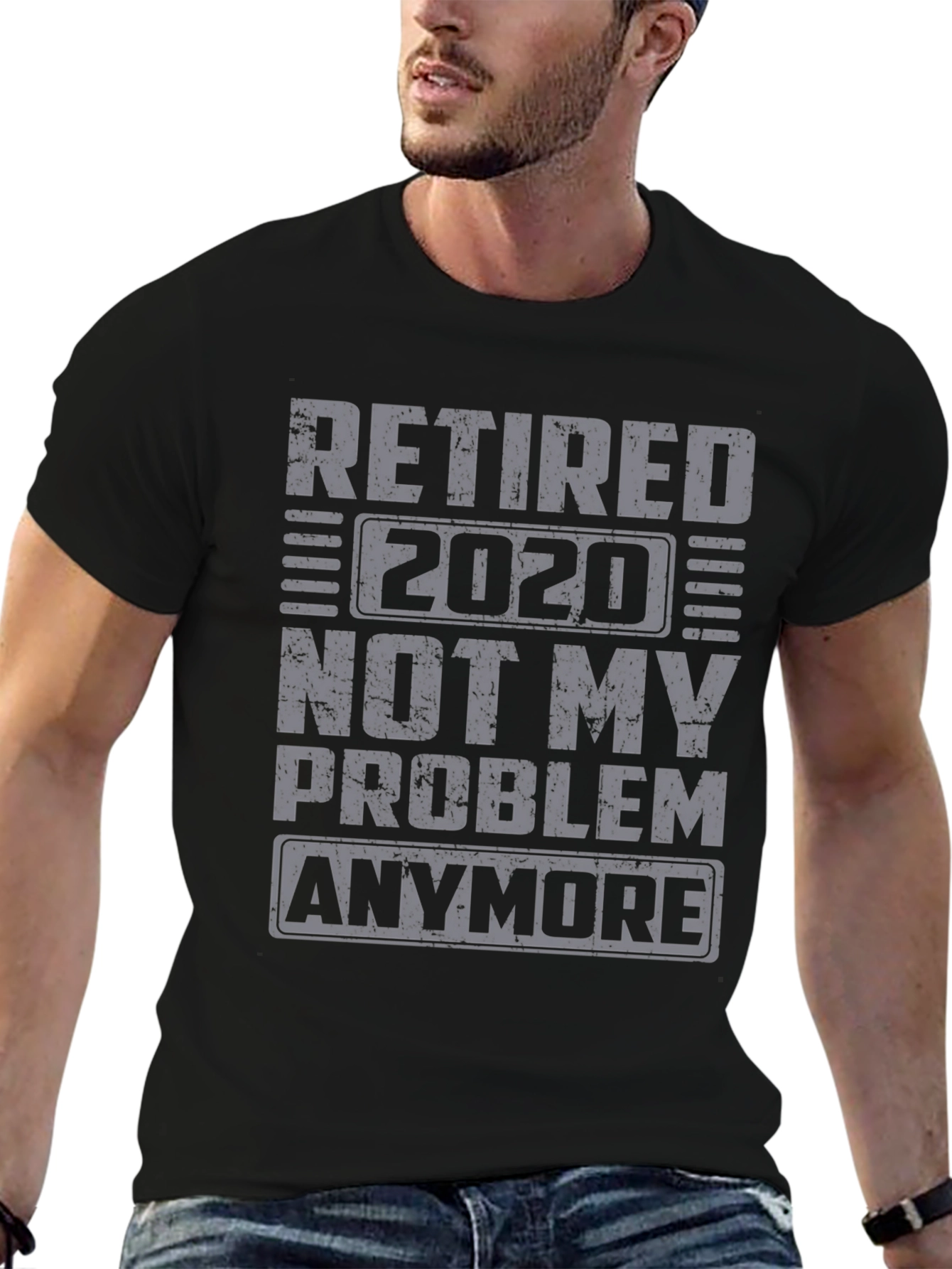 Black Retired 2020 Graphic T-Shirt view 6