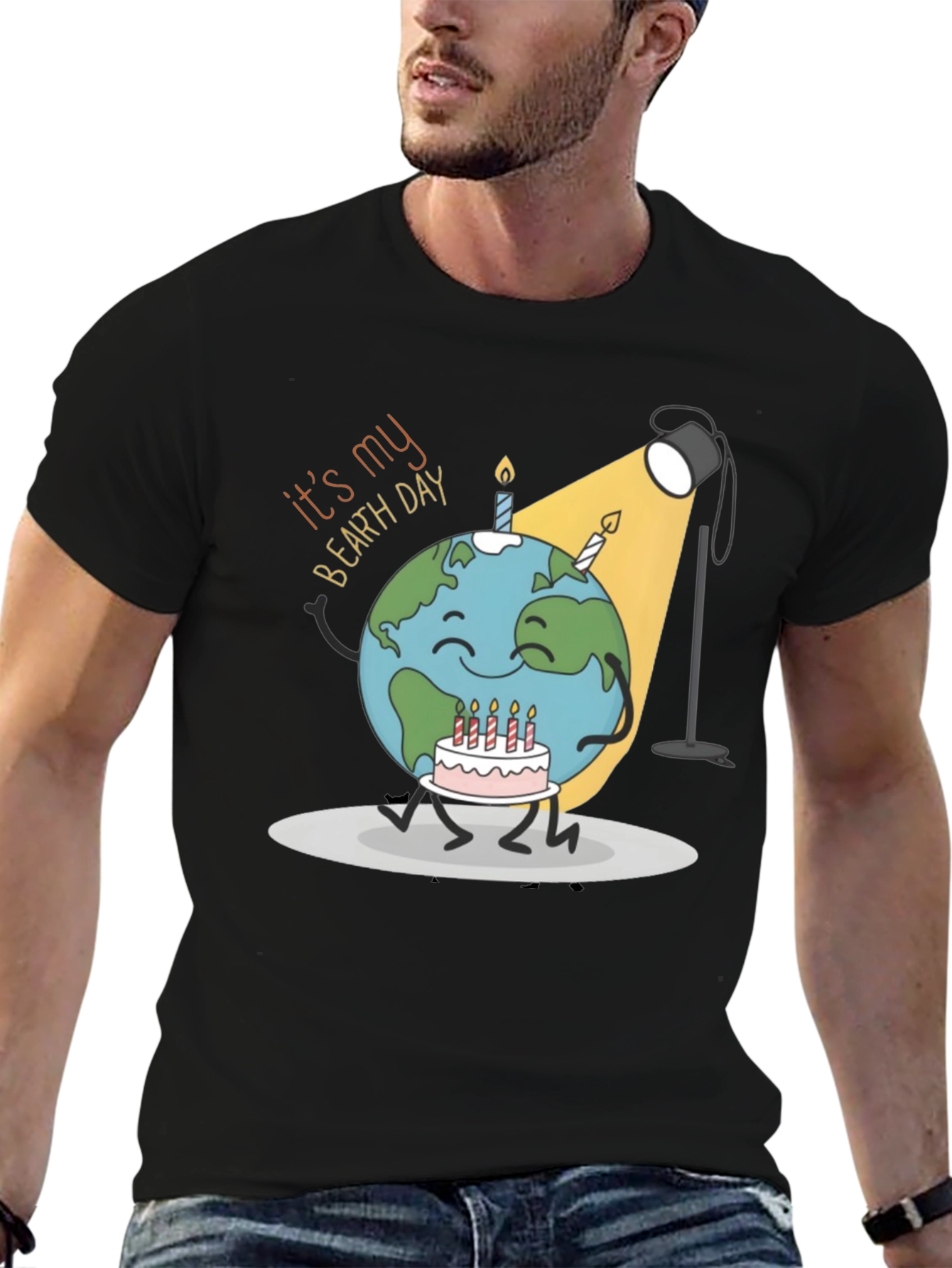 Black Earth Day Birthday Graphic T-Shirt view 6