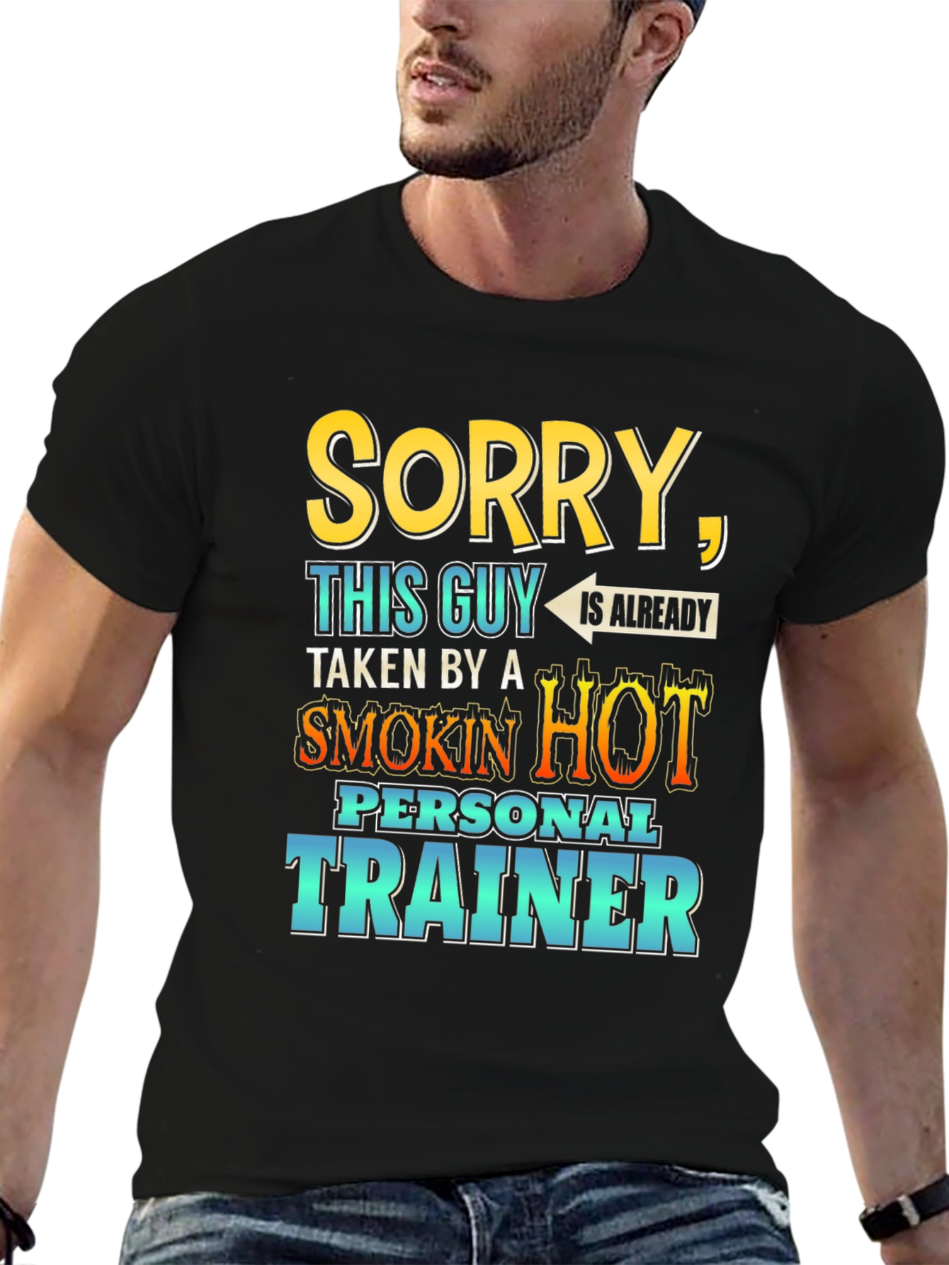 Black Funny Personal Trainer T-Shirt for Men view 6